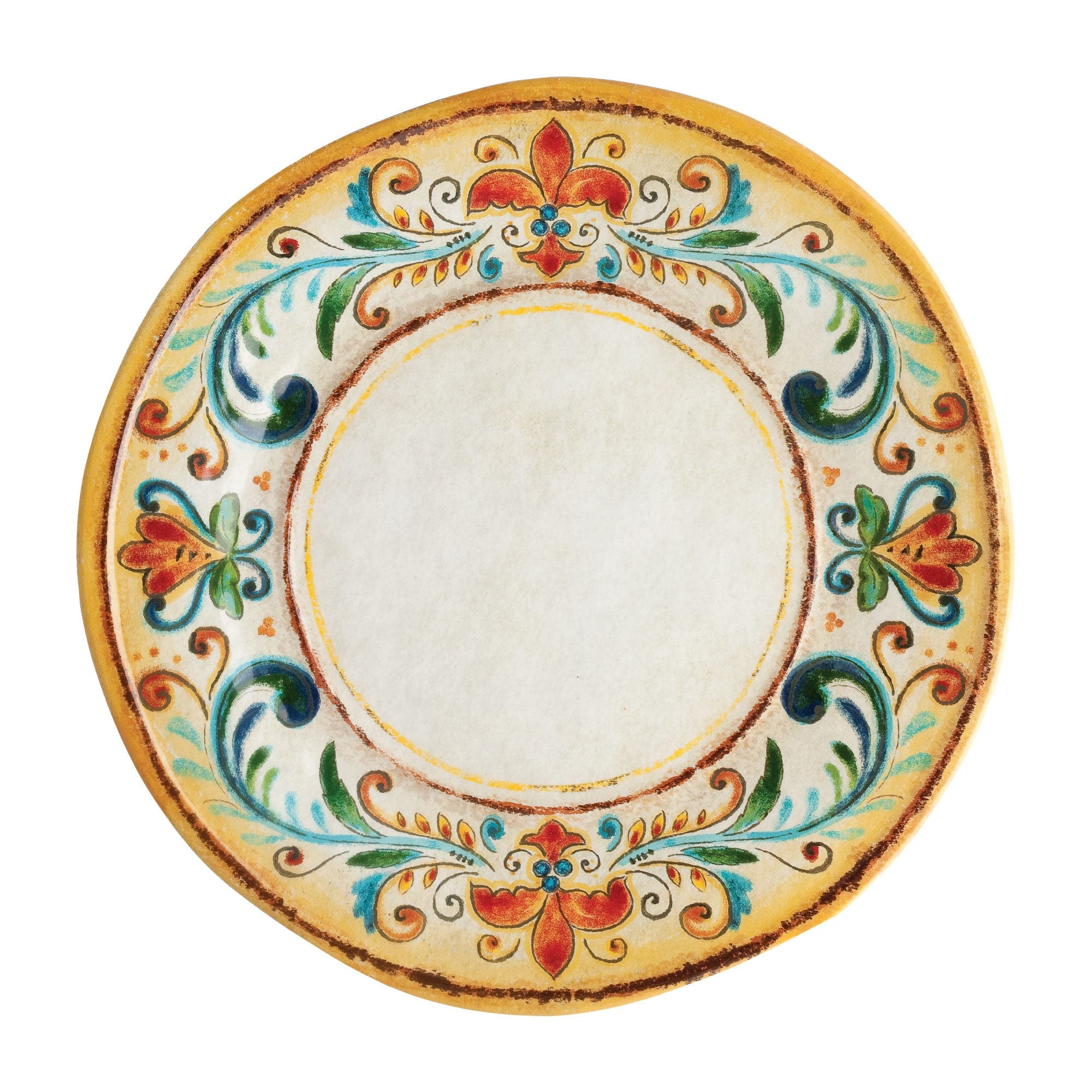 Supreme Housewares 12-Piece Melamine Dinnerware Set, Includes Dinner Plates, Salad Plates, Bowls, Service For 4. (Tuscany)