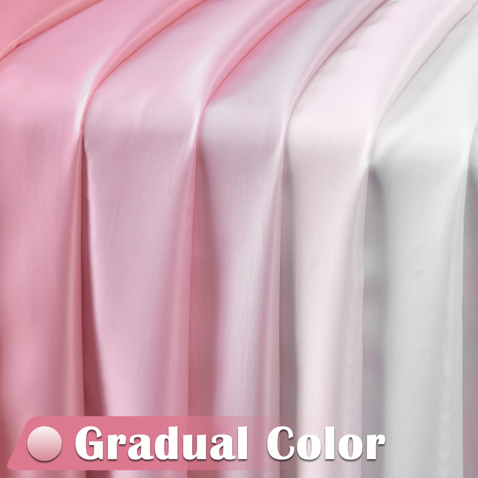 jinchan Fabric Ombre Pink Shower Curtain for Bathroom Waterproof Bath Curtains Set with Hooks Peach Gradual Color Design 70x72 inches Shower Curtain Girly for Stall