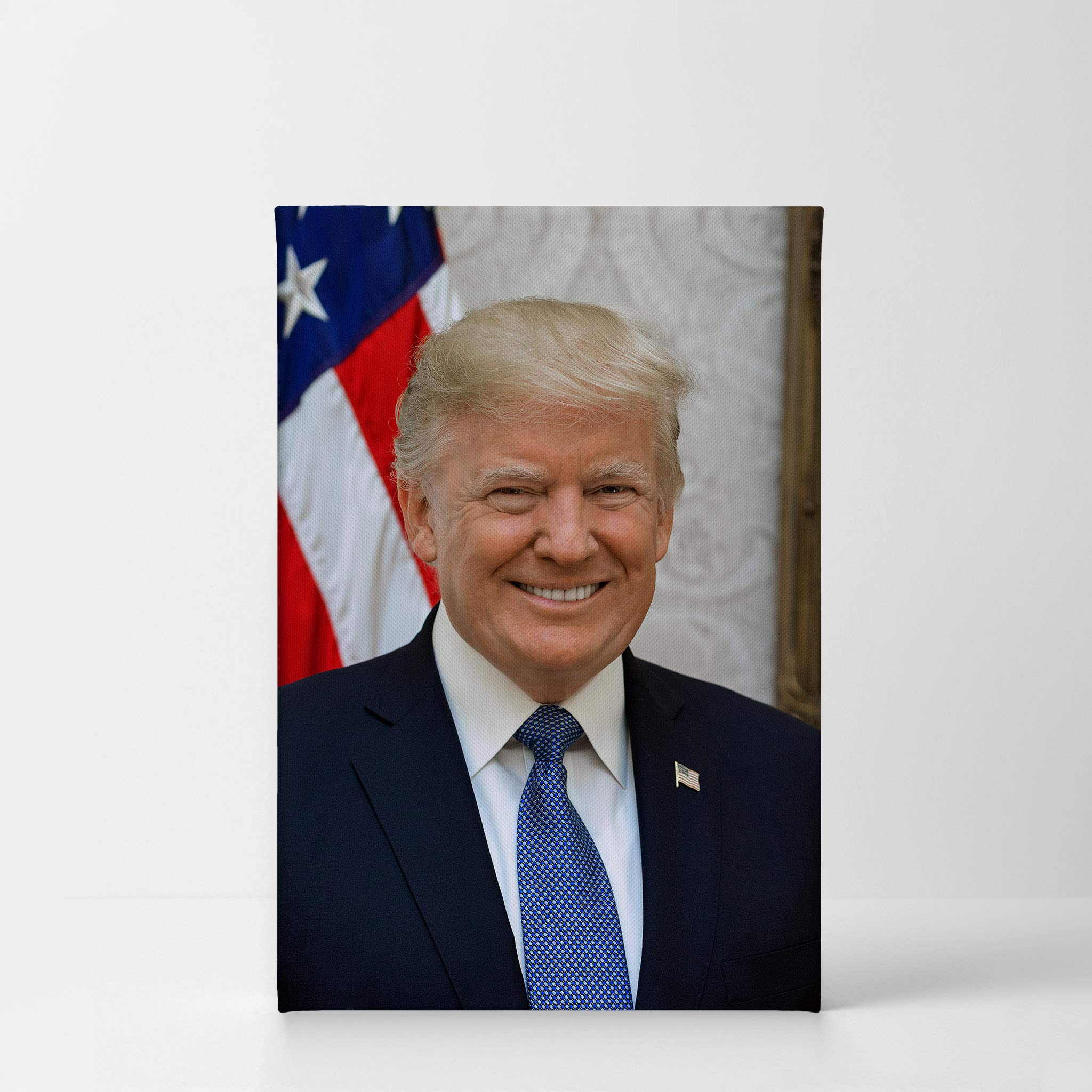 Smile Art Design 45Th President Of The United States Of America Donald Trump Portrait Canvas Wall Art Print American History Pol
