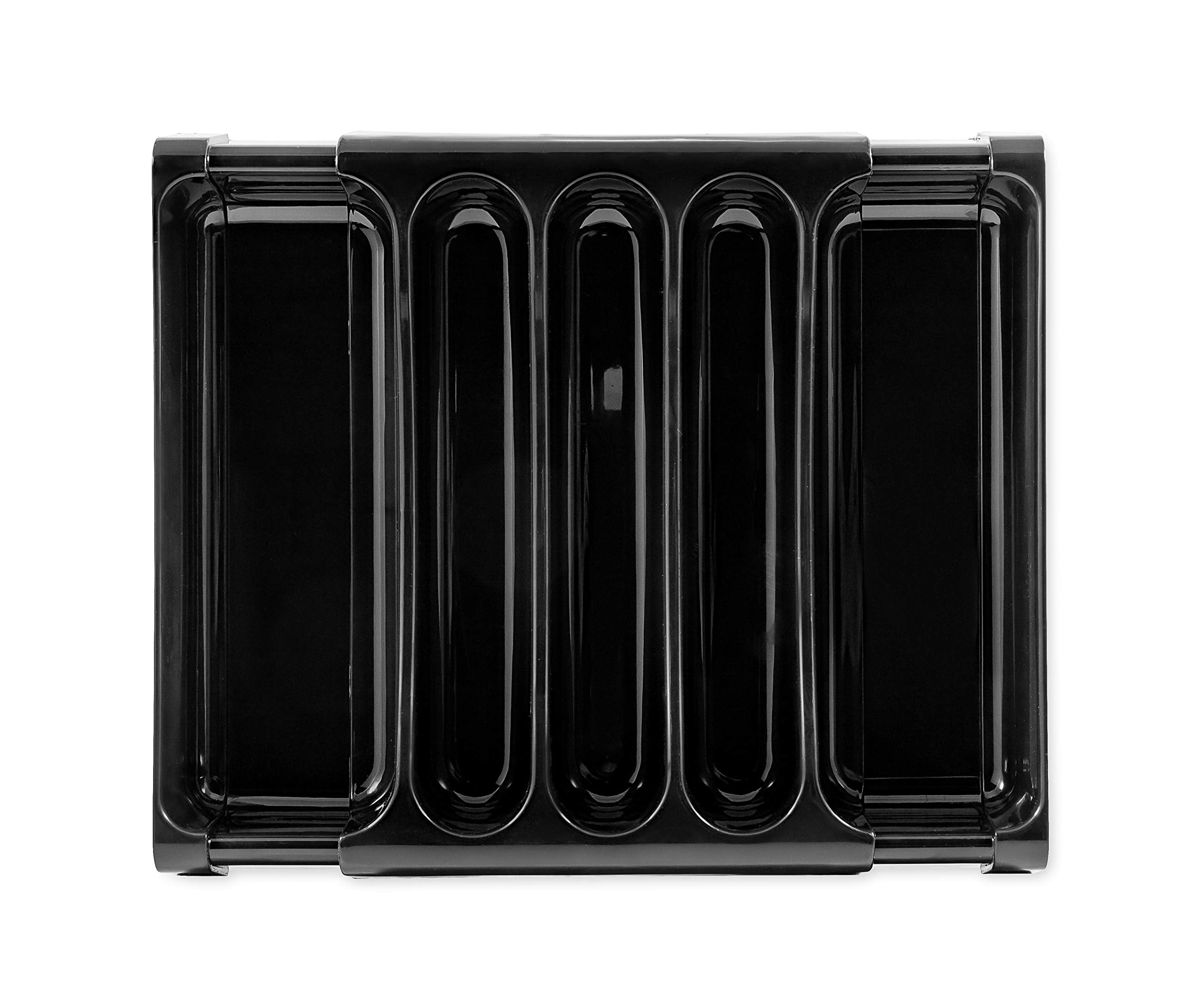 Camco 43504 Rv Adjustable Cutlery Tray, Black - Easily Organize And Store Your Kitchen Flatware - Create A Custom Fit To Your Dr