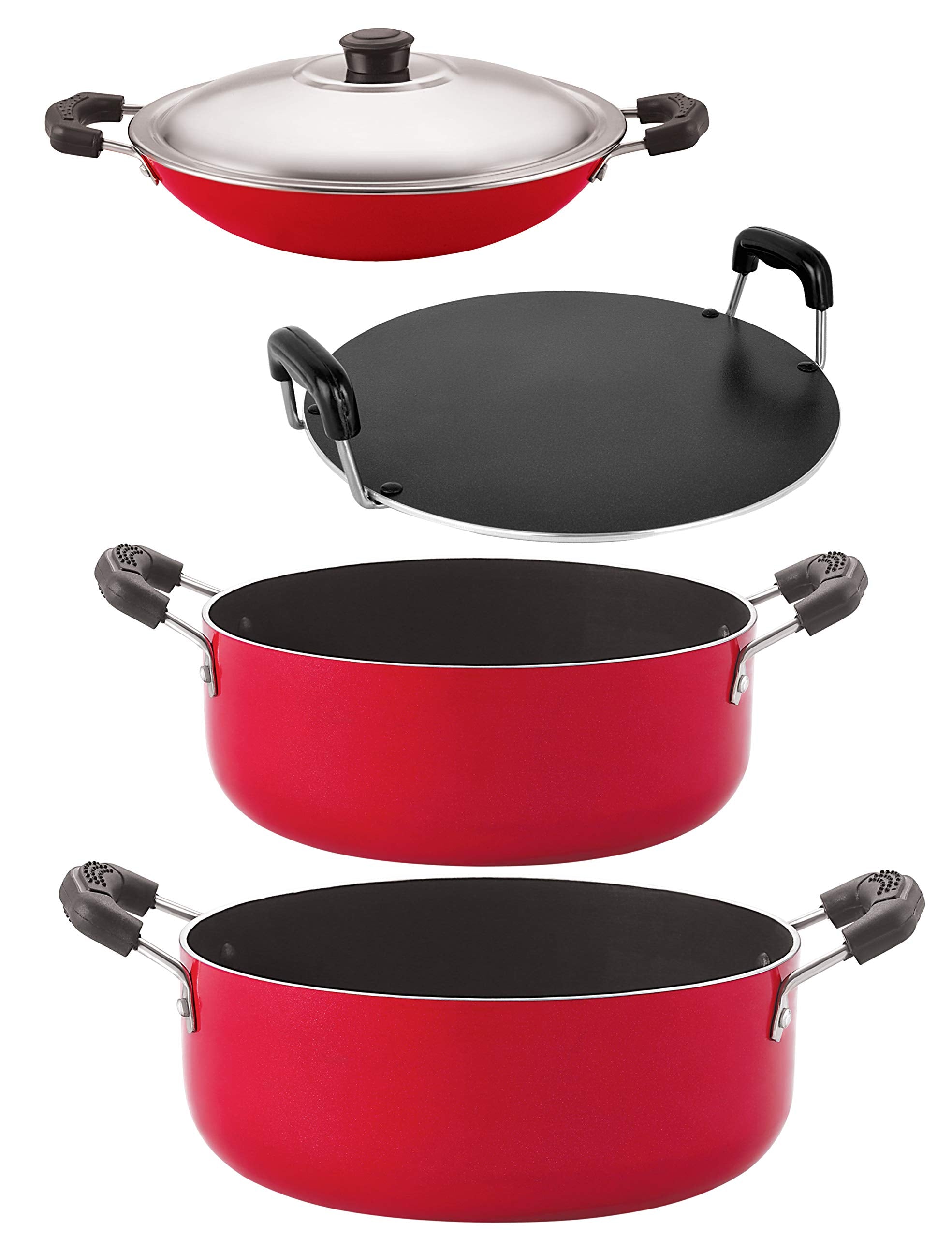 Nirlon Non Stick Aluminium Cookware Combo Gift Set Offer With Bakelite Handle (Ac_Rt_Cs26_Cs24)