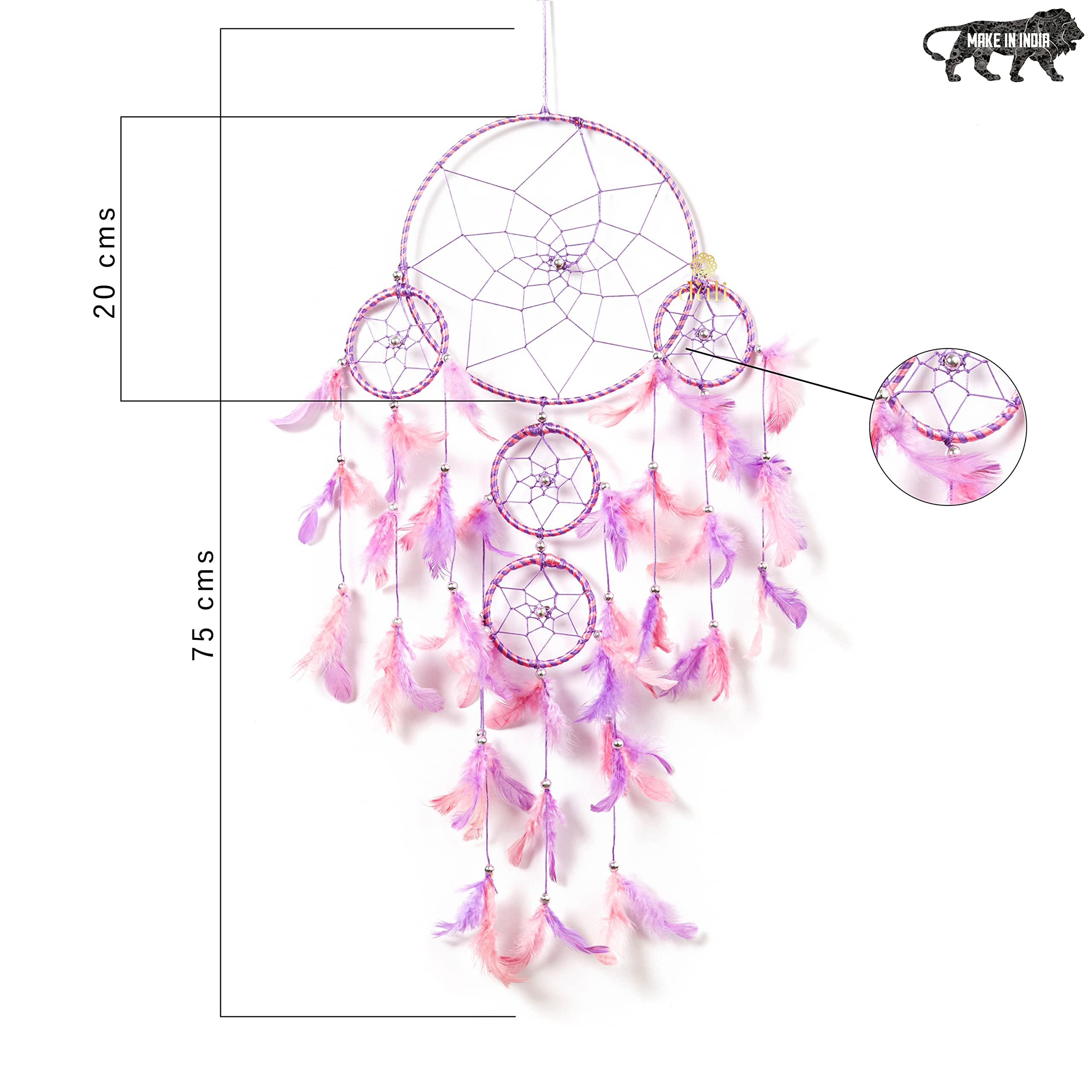 DULI Dream Catcher Wall Hanging for Bedrooms, Home Decor Wall Hanging Design, KidsRoom, Nursery, Garden, Restaurants, Cafe, & Pa