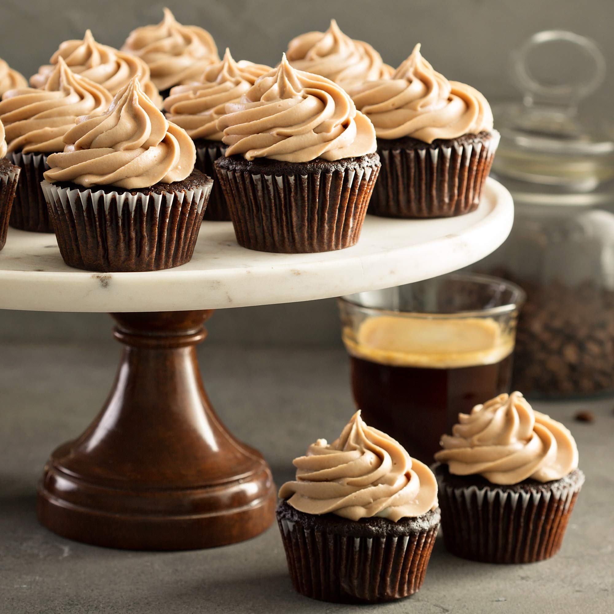 Lotfancy Standard White Cupcake Liners, 500 Count, Greaseproof Paper Muffin Liners, Food Grade Cupcake Wrappers Baking Cups, No