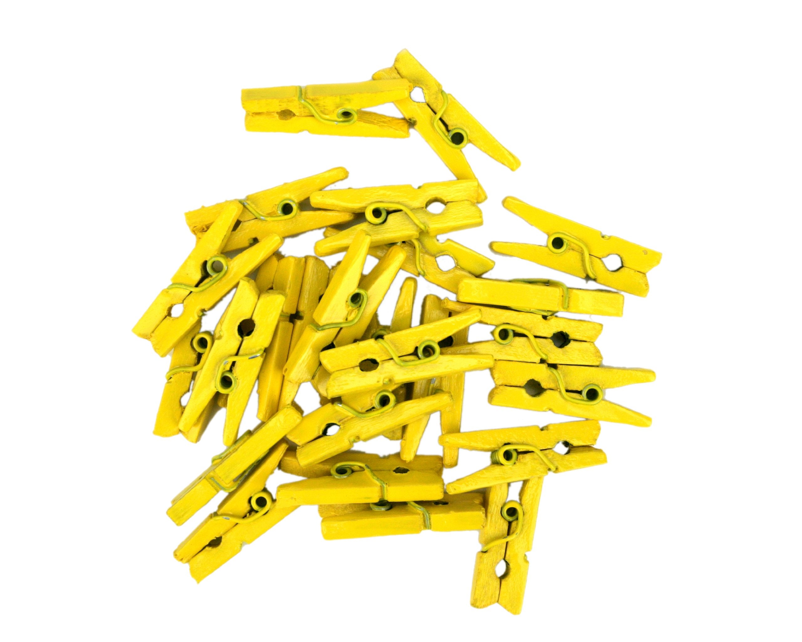 Lwr Crafts Wooden Mini Clothespins 200 Per Pack 1'' 2.5Cm (Yellow)