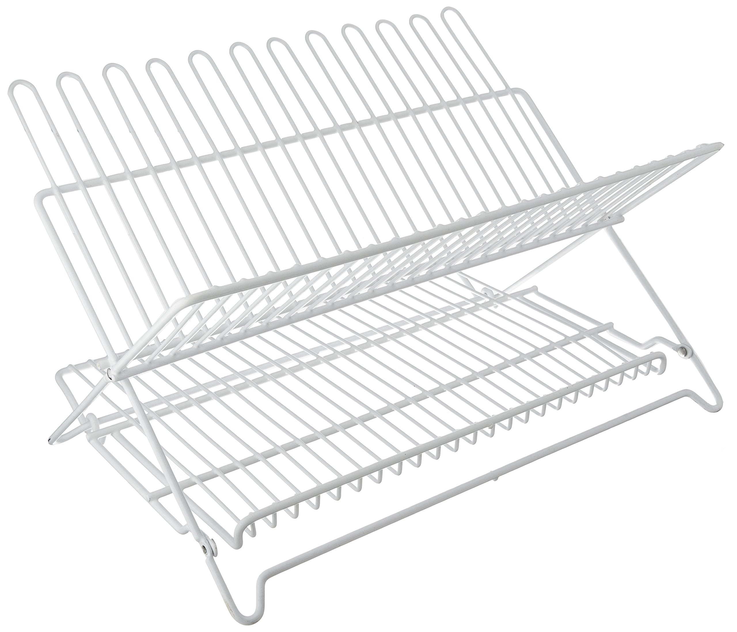 HOMEBASIX Ji22W3L Foldable Dish Rack, White