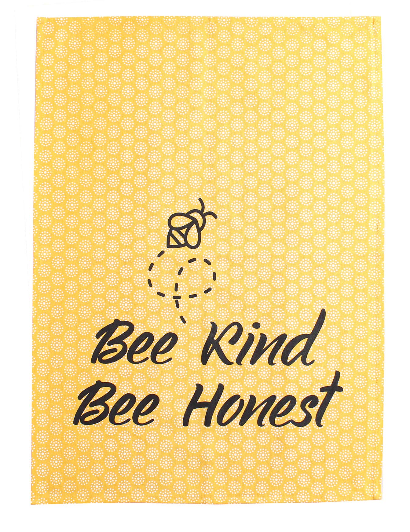 ACCENTHOME Cotton Kitchen Towels Set Of 4 - Absorbent Dish Towels Set | Tea Towels | Bar Towels | Bee Grey Yellow Kitchen Dish Towels - Multi Purpose Kitchen linen   Drying Dish Hand Towels 20x28
