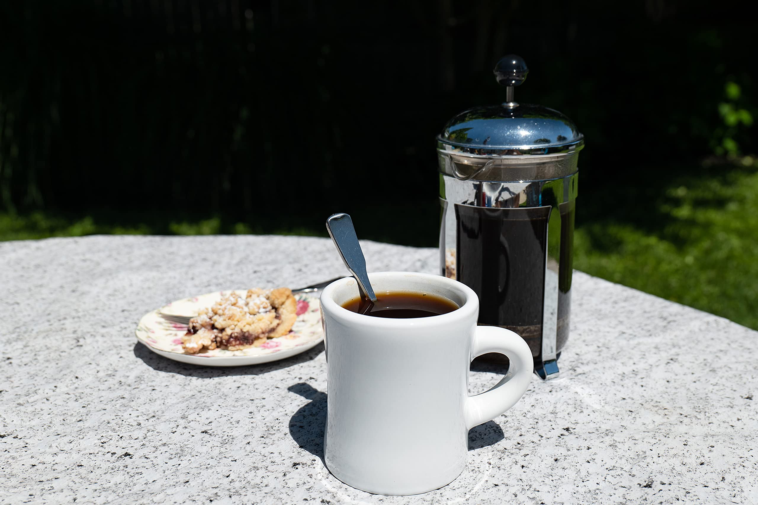 Culver 10-Ounce Ceramic Retro Diner Style Heavyweight Restaurant Mug, Two-Finger C-Handle (White, 1)