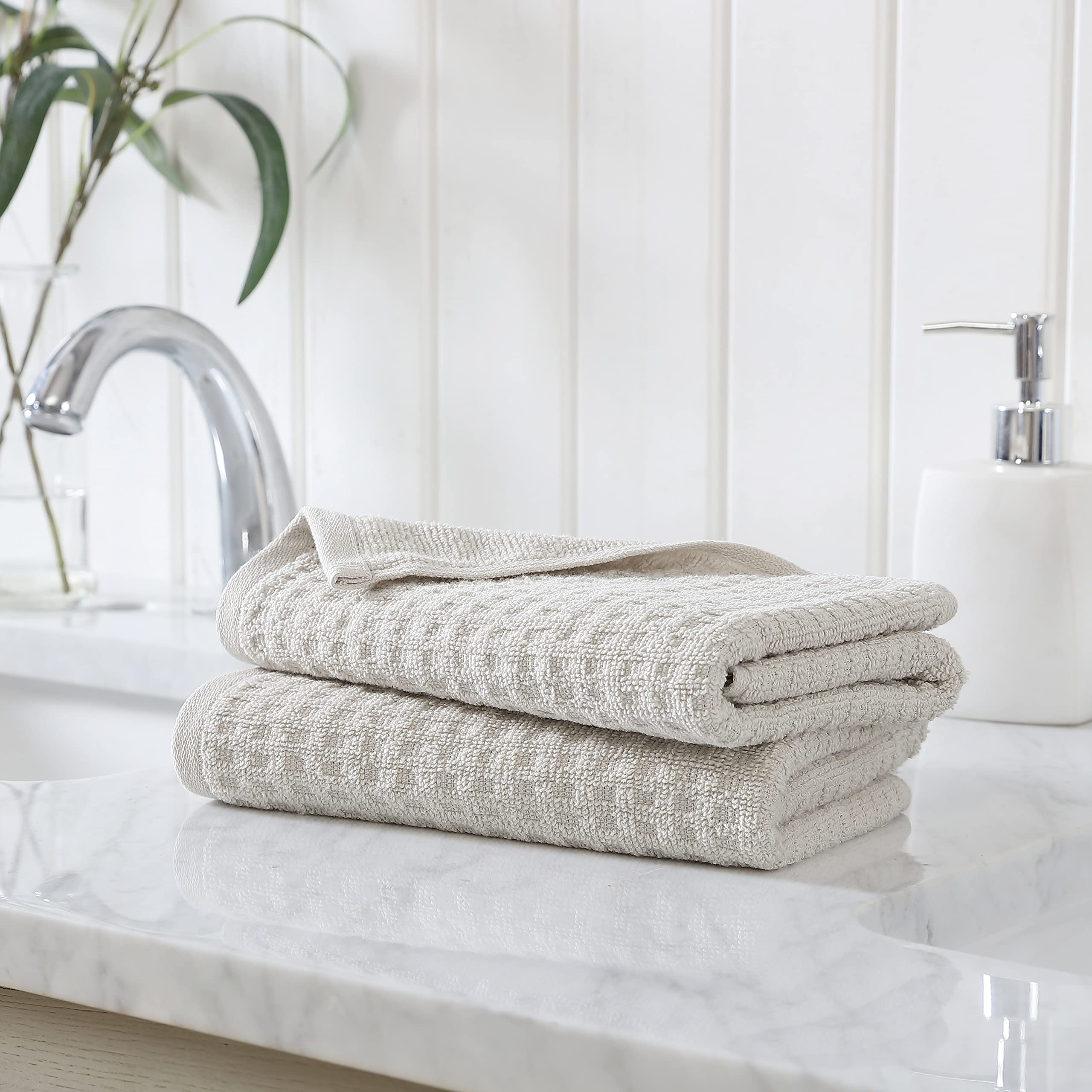 Tommy Bahama- Hand Towel Set, Highly Absorbent Cotton Bathroom Decor, Low Linting & Fade Resistant (Northern Pacific Light Brown