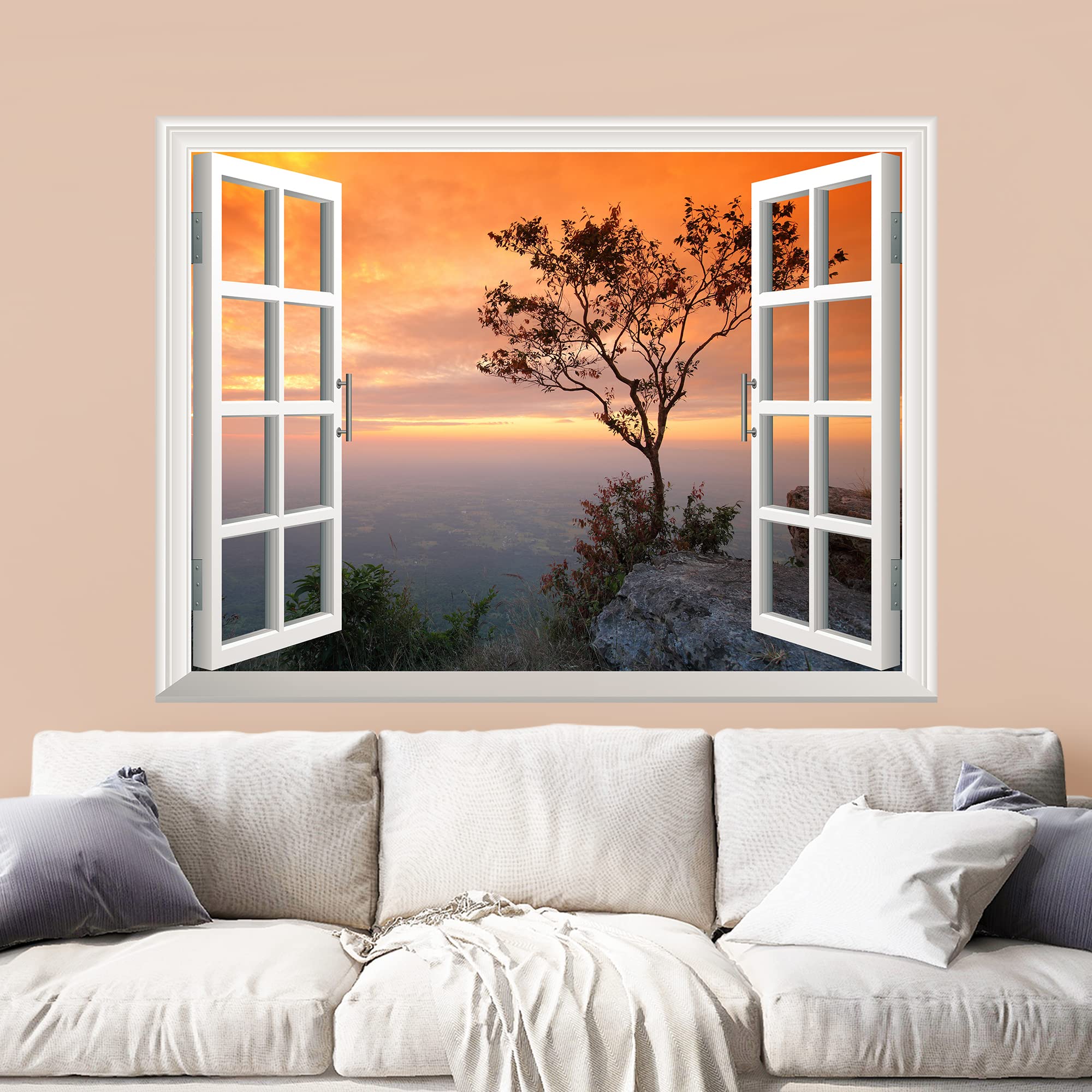 Wall26 Removable Wall Sticker/Wall Mural (36''X48'', Sunset At Mountain)
