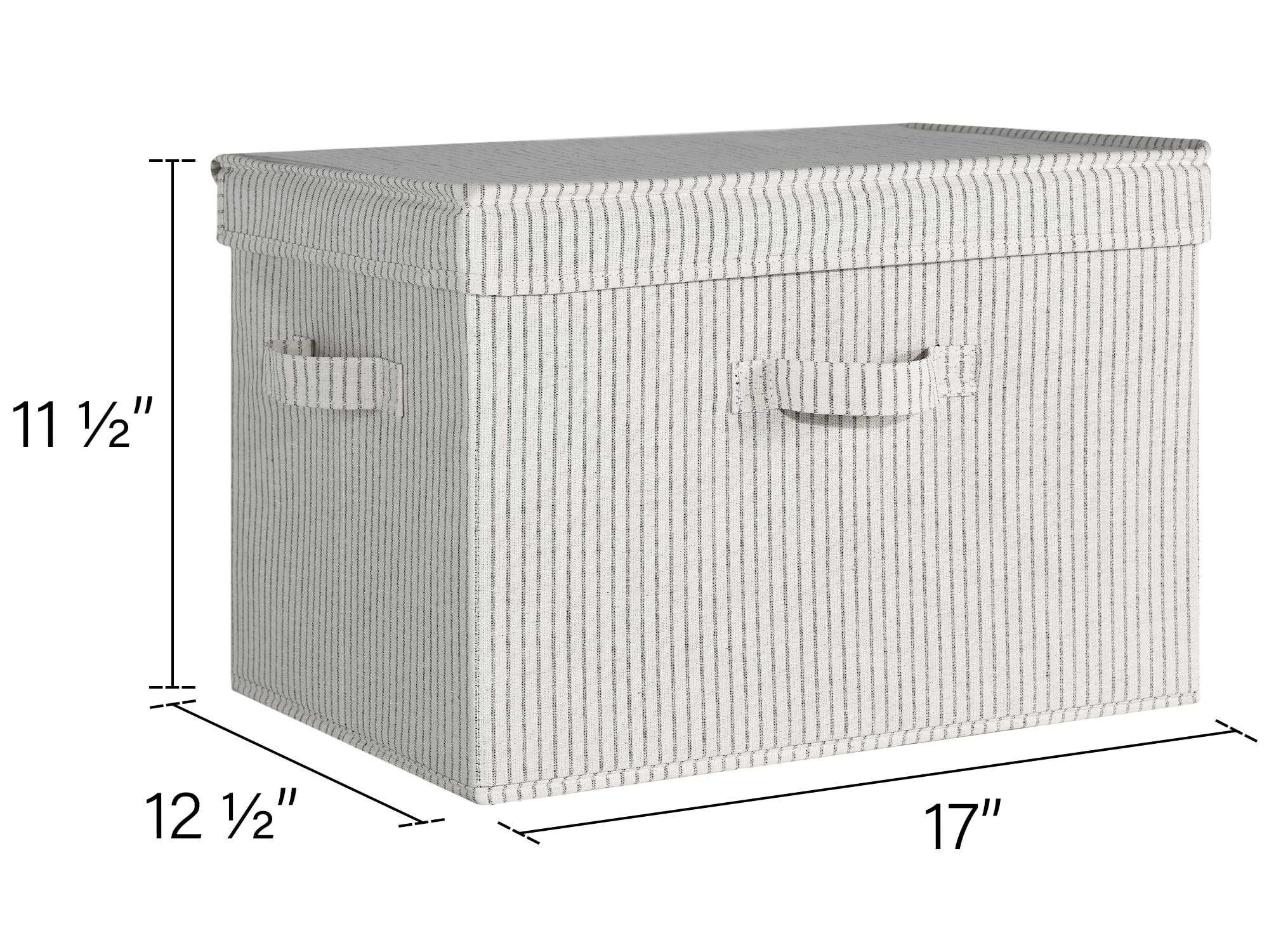 Storageworks Closet Storage Bin With Lids, Decorative Storage Boxes With Handles, Fabric Storage Bins For Clothes, Jumbo, Gray A
