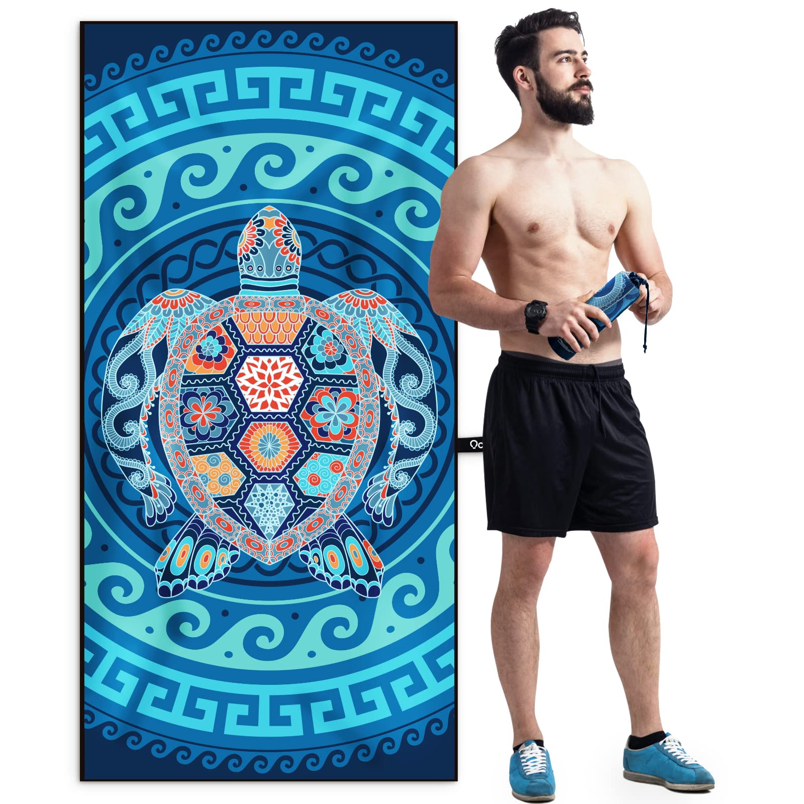 Ocoopa Microfiber Beach Towel For Swimming Pool, Camping, Picnic, Yoga Gym Sports, Fast Drying Extra Large 71 '' X 32 '' Sand Fr