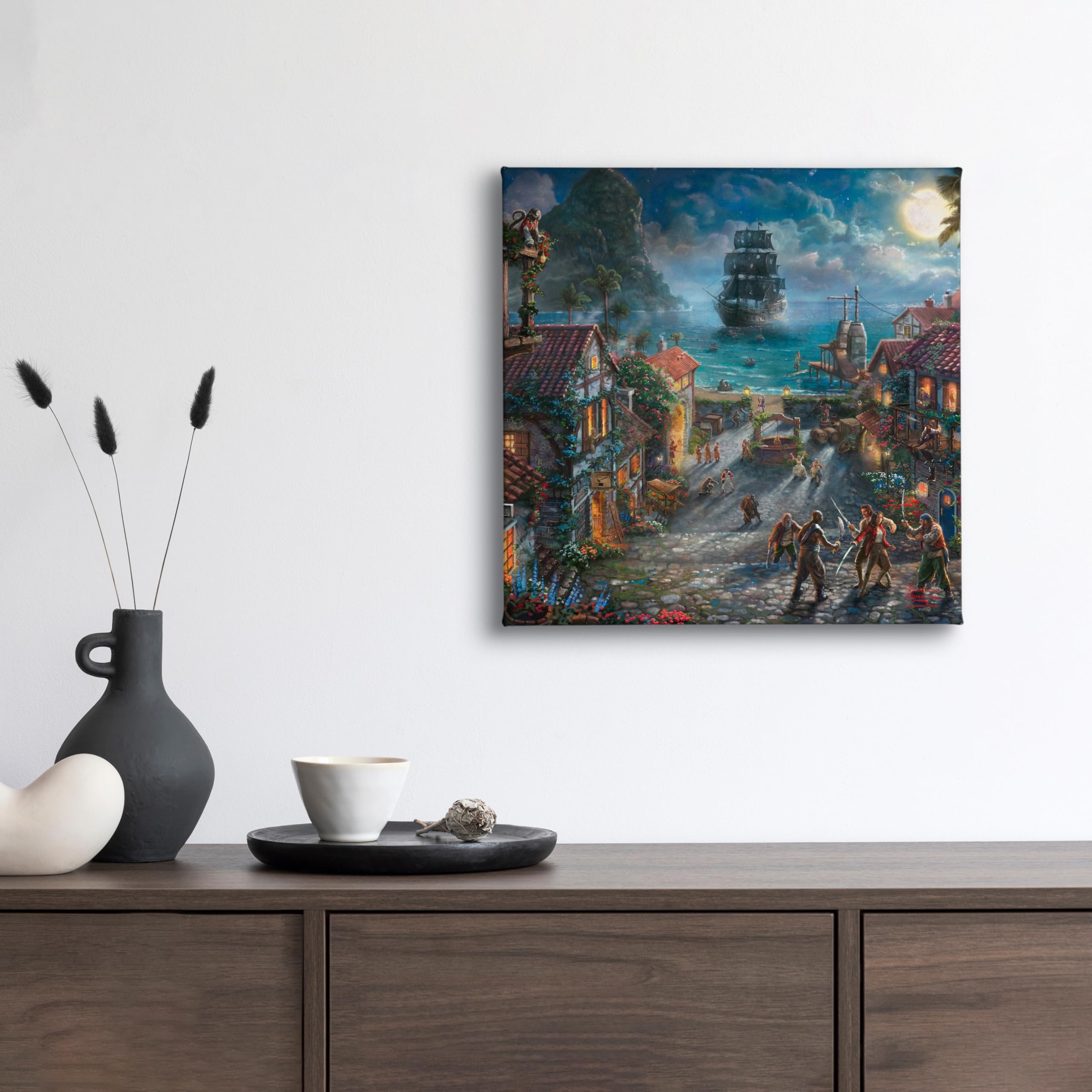 Thomas Kinkade 14 x 14 Gallery Wrapped Canvas Pirates of The Caribbean