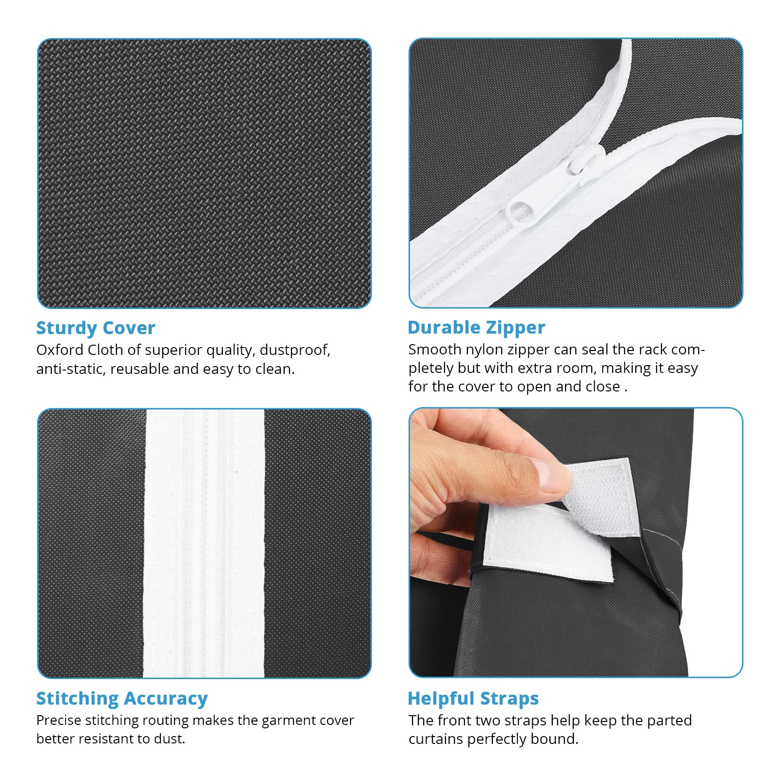 Vipek Cover Only For V40/V40S/V40S I1/V40 Pro Garment Rack, Dustproof Oxford Fabric Clothing Rack Cover With Zipper, 77'' L X 16