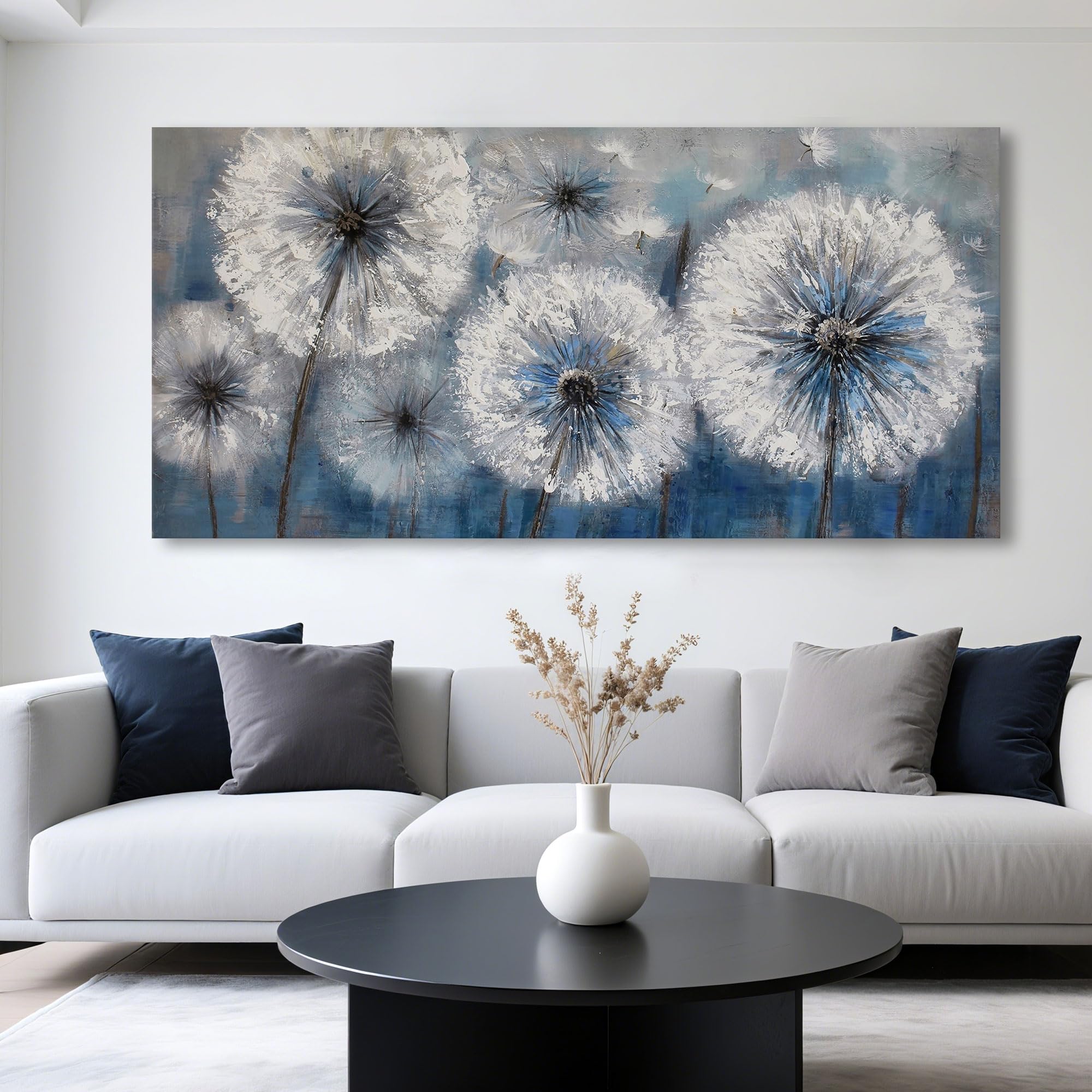 Dandelion Painting Wall Art Canvas Print Picture For Living Room Large White Flower Flora Home Bedroom Decoration Modern Framed