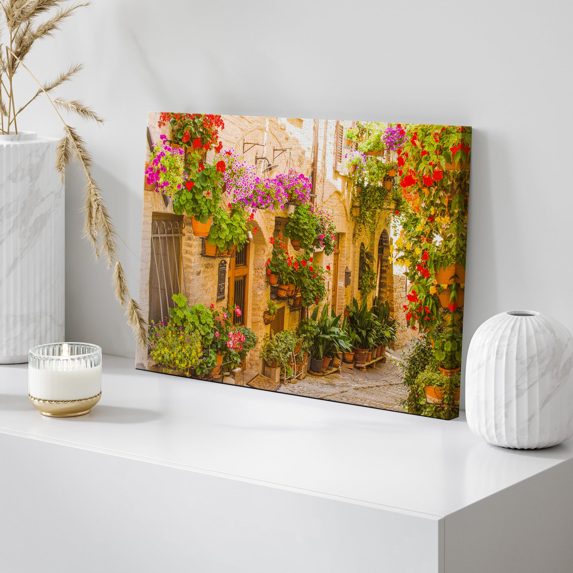 Wall26 Canvas Print Wall Art Floral Botanical Garden European Village Nature Wilderness Photography Realism Rustic Scenic Landsc