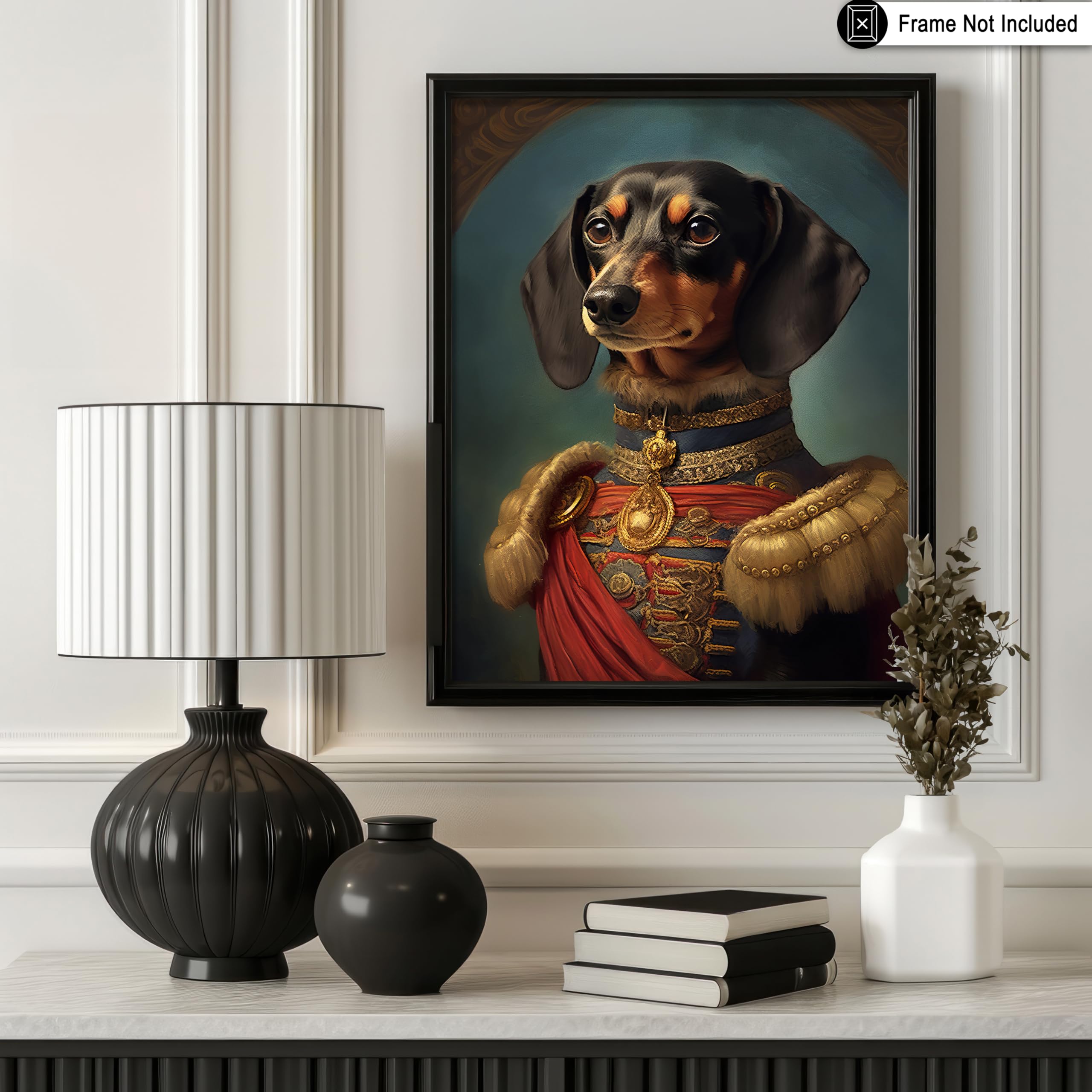 Poster Master Aristocratic Dachshund Poster - Dog Print - Renaissance Art - Dog Breed Art - Gift For Him, Her & Animal Lover - F