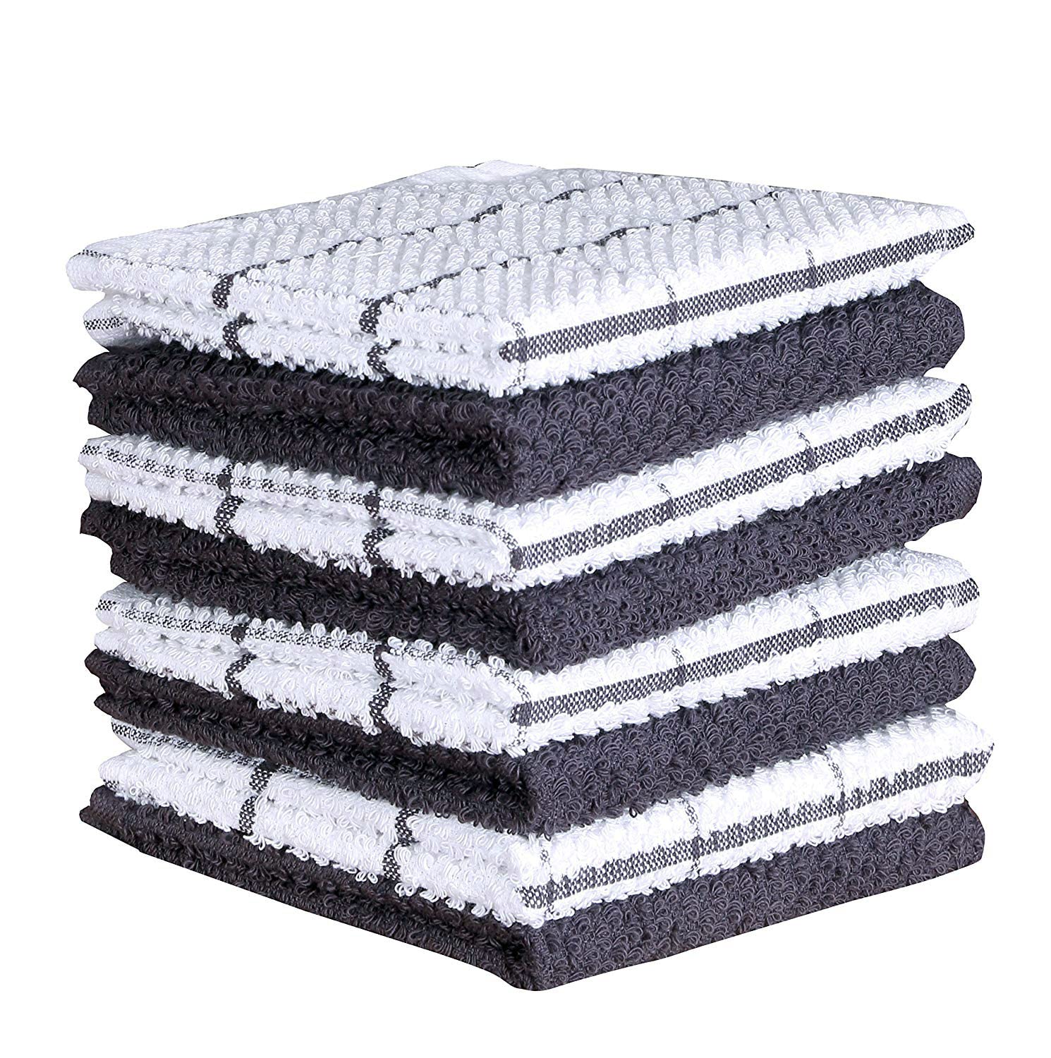 Amour Infini Terry Dish Cloths Set Of 8 Highly Absorbent Quick Dry Dish Rags Reusable Soft Cotton Dishcloths For Kitchen Cleanin