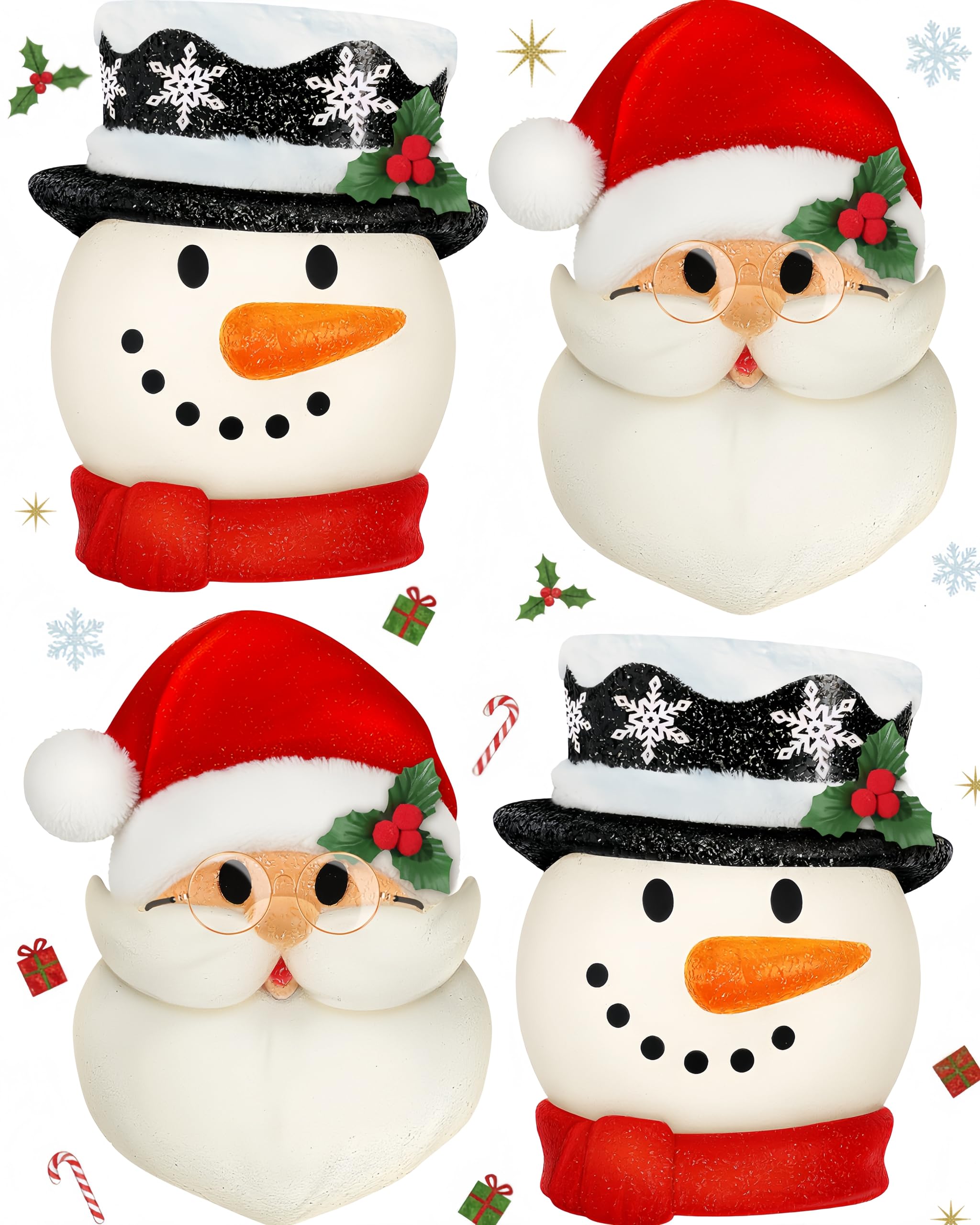 Mudder 4 Pcs Christmas Porch Light Covers Christmas Outdoor Hanging Decorations Flexible Outdoor Light Cover for Winter Xmas Por