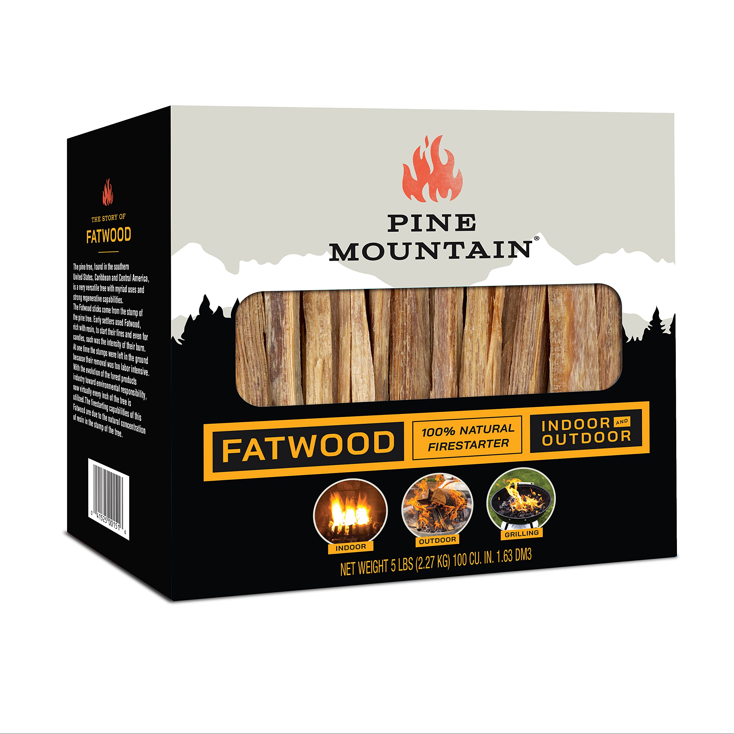 Pine Mountain StarterStikk 100% Natural Fatwood Firestarting Sticks, 5 Pound Natural Firestarting Wood Sticks for Campfire, Fire
