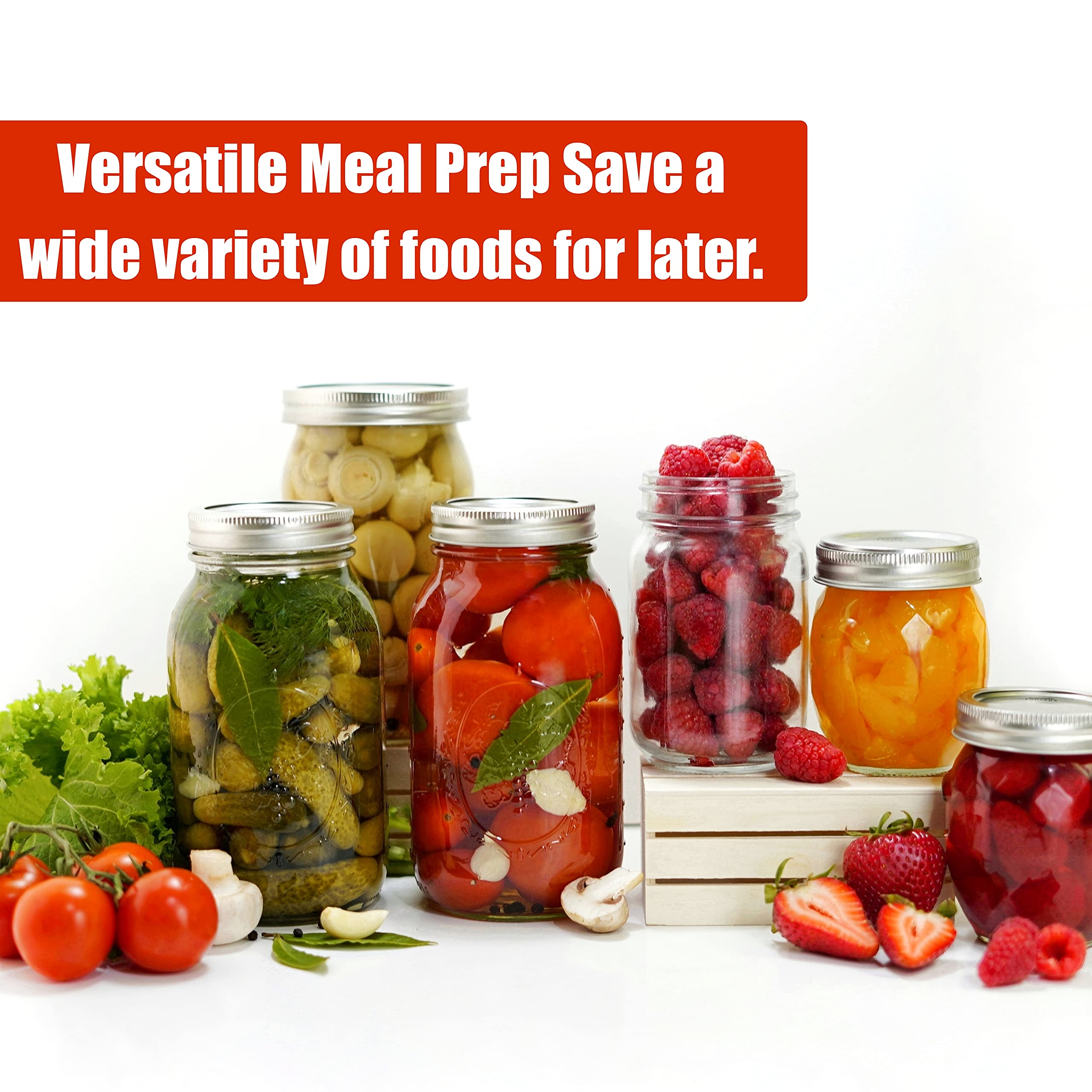 48Pcs/24Sets, Canning Lids And Rings Regular Mouth - Create Airtight Seals On Mason Jars To Preserve Food For Meal Prep & Food S