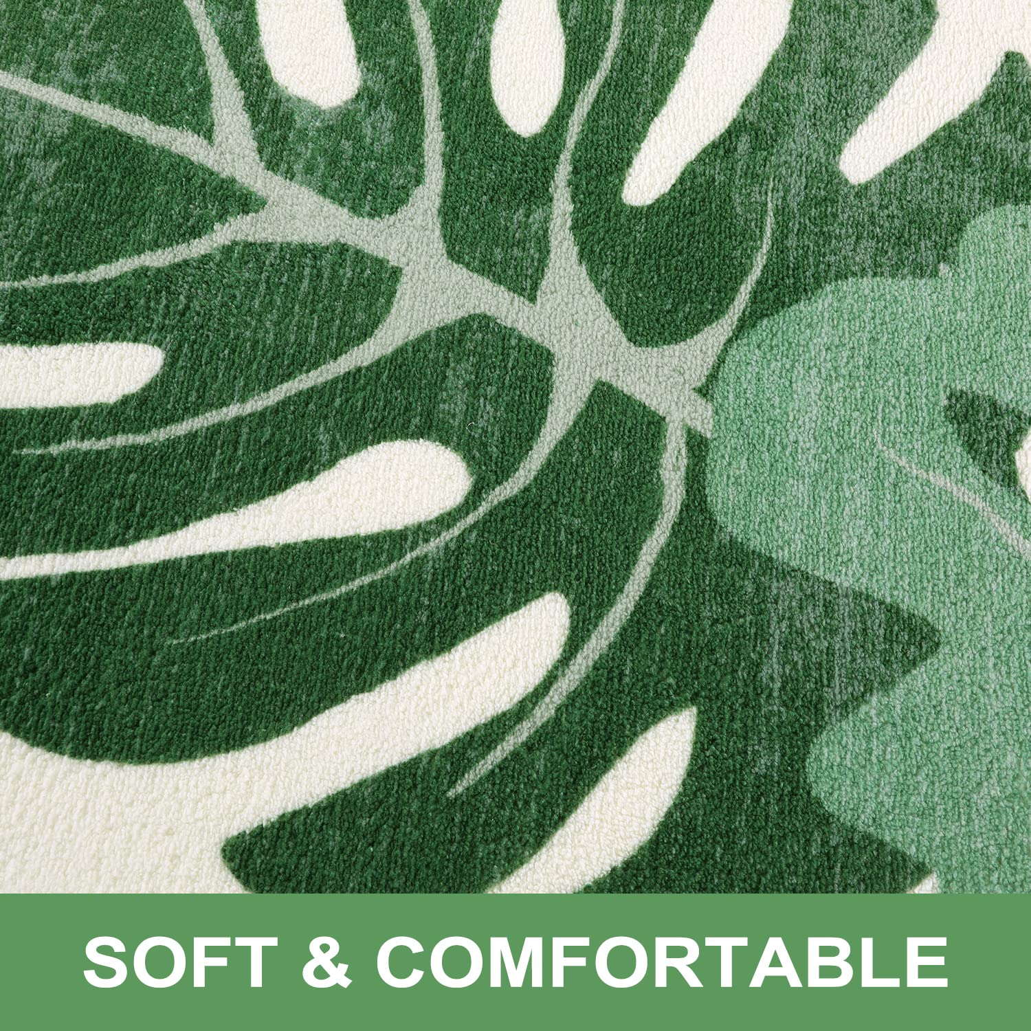 Haocoo Bath Mats For Bathroom Non Slip, 20X32 Inch Ultra Soft Cute Leaves Small Bath Rug,Machine Washable Rug Bathroom Floor Mat