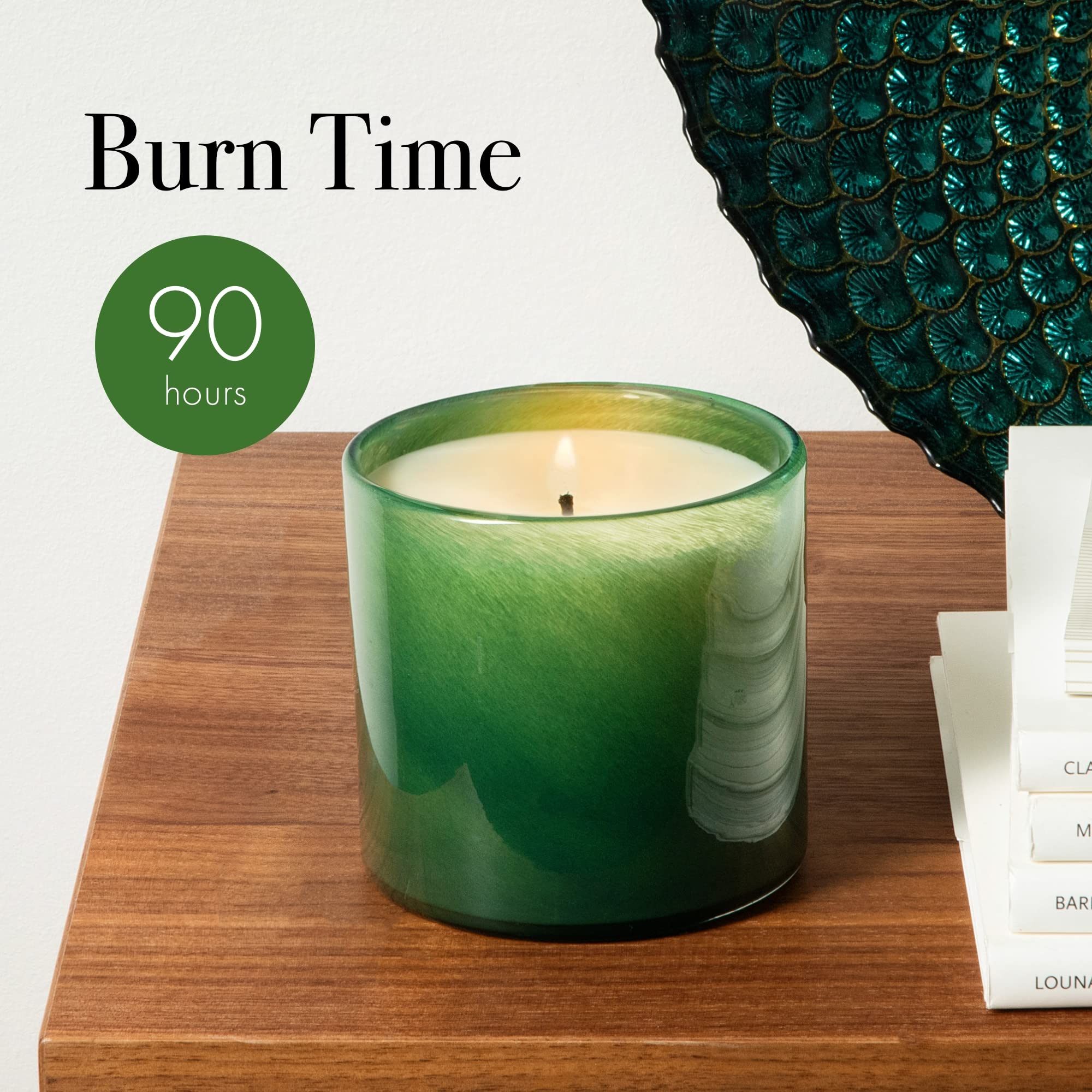 LAFCO New York Signature Candle, Jungle Bloom - 15.5 oz - 90-Hour Burn Time - Reusable, Hand Blown Glass Vessel - Made in The US