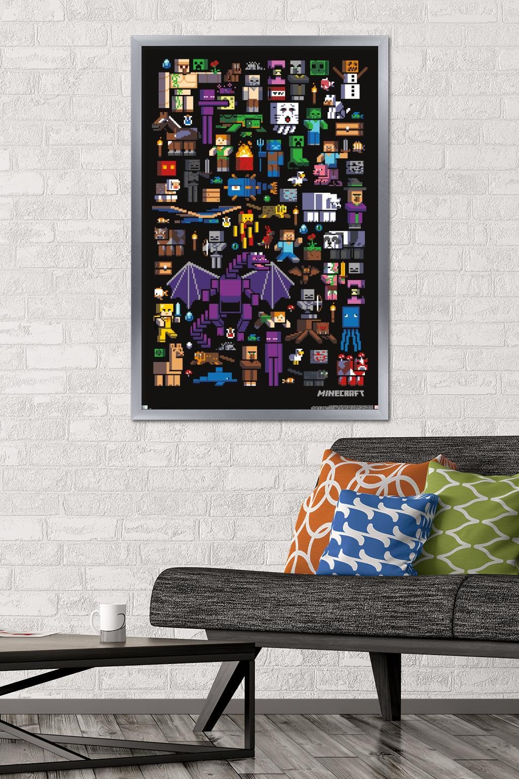 Trends International Minecraft - Mobbery Wall Poster, 22.375'' X 34'', Silver Framed Version