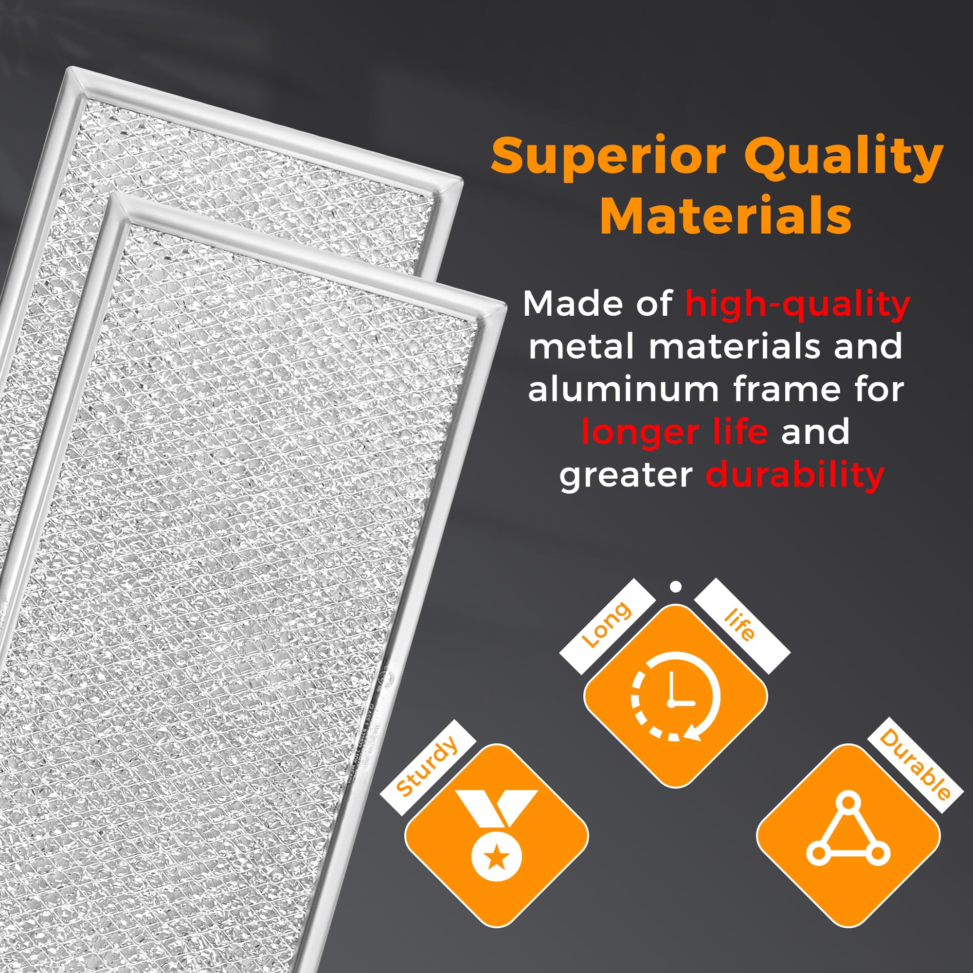 13 X 6'' Microwave Grease Filter By Fetechmate Compatible With Whir-Lpool G-E Microwaves Replace W10208631A Aluminum Mesh Screen