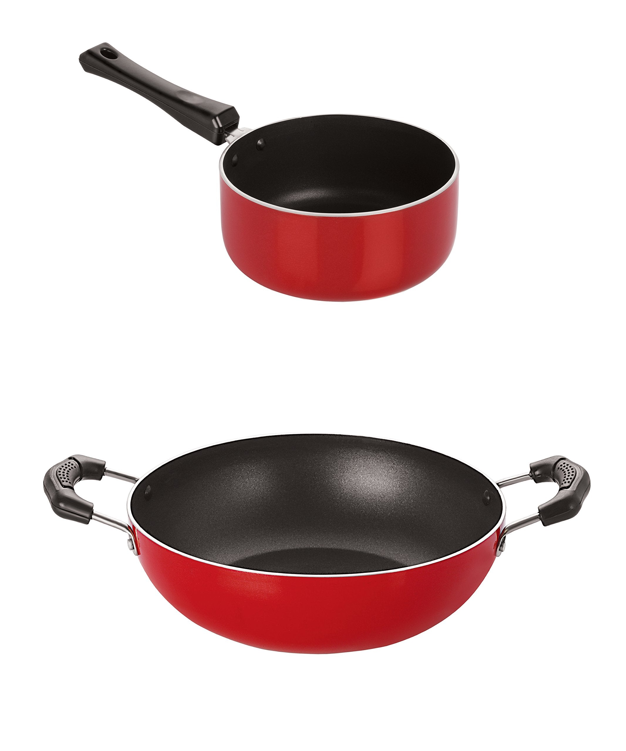Nirlon Dishwasher Safe NonStick Aluminium Kitchenware Essential Combo Gift Set Offer With Bakelite Handle, 2.6Mm_Kd14_Sp(B)