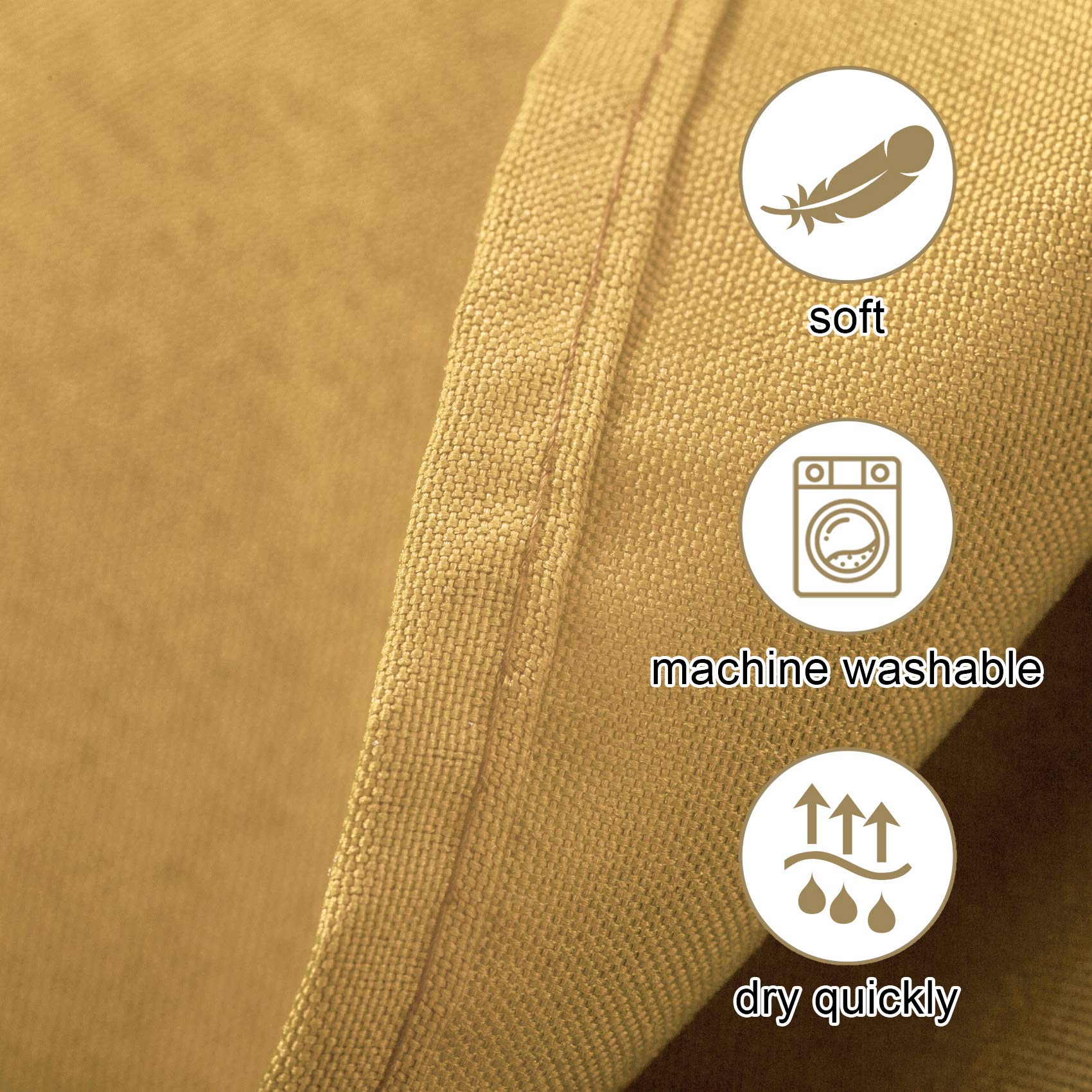 Ascoza 2Pack 108 Inch Gold Round Tablecloth In Washable Polyester Fabric For Wedding/Banquet/Restaurant/Parties