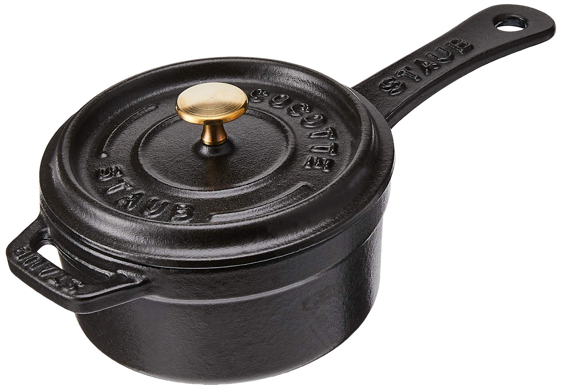 Staub Cast Iron 0.25qt Mini Saucepan  Matte Black, Made in France