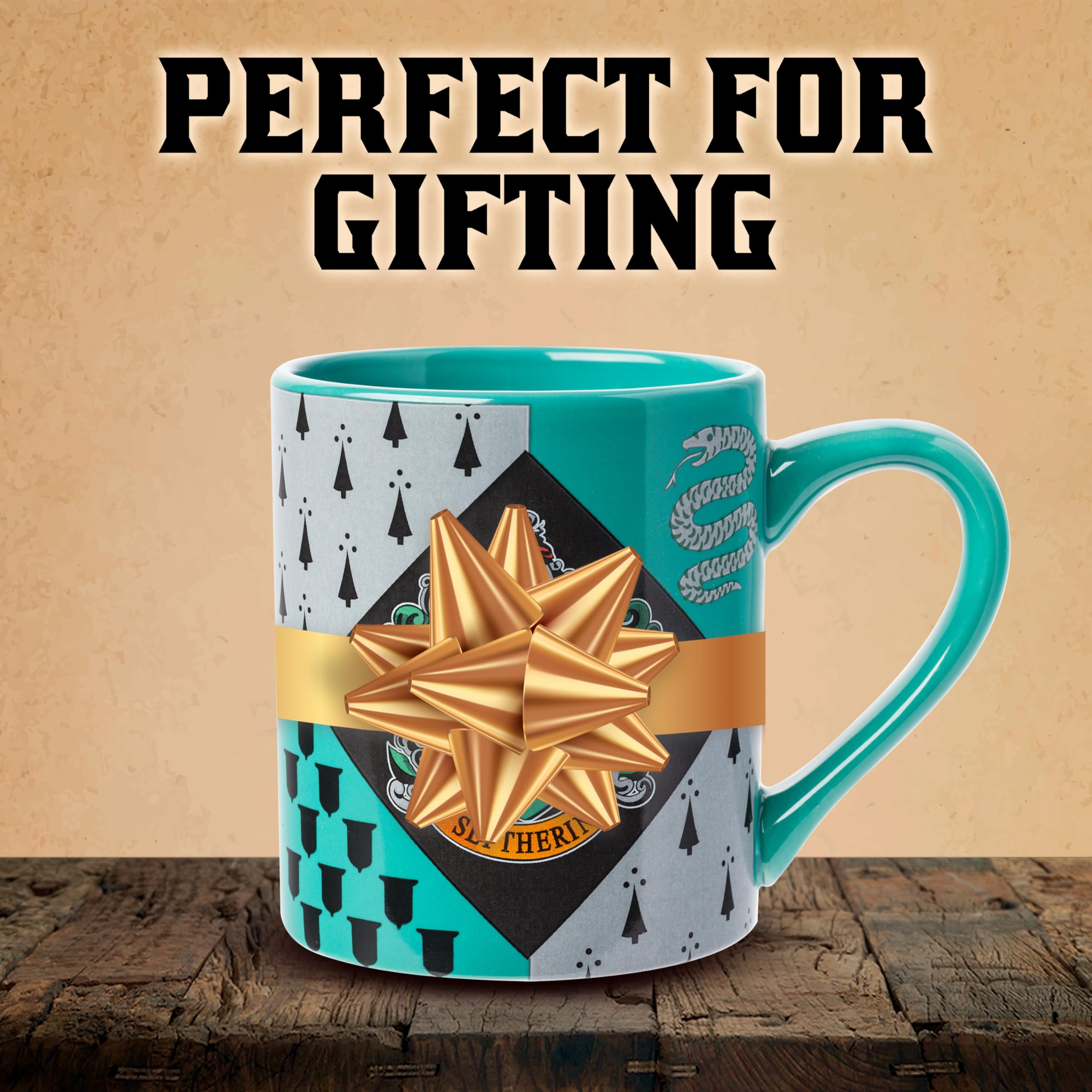 Silver Buffalo Harry Potter Slytherin House Crest Ceramic Mug  14 Ounces