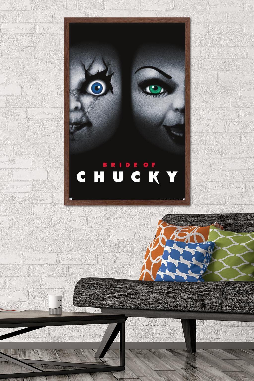 Trends International Child'S Play: Bride Of Chucky - One Sheet Wall Poster, 22.37'' X 34.00'', Mahogany Framed Version