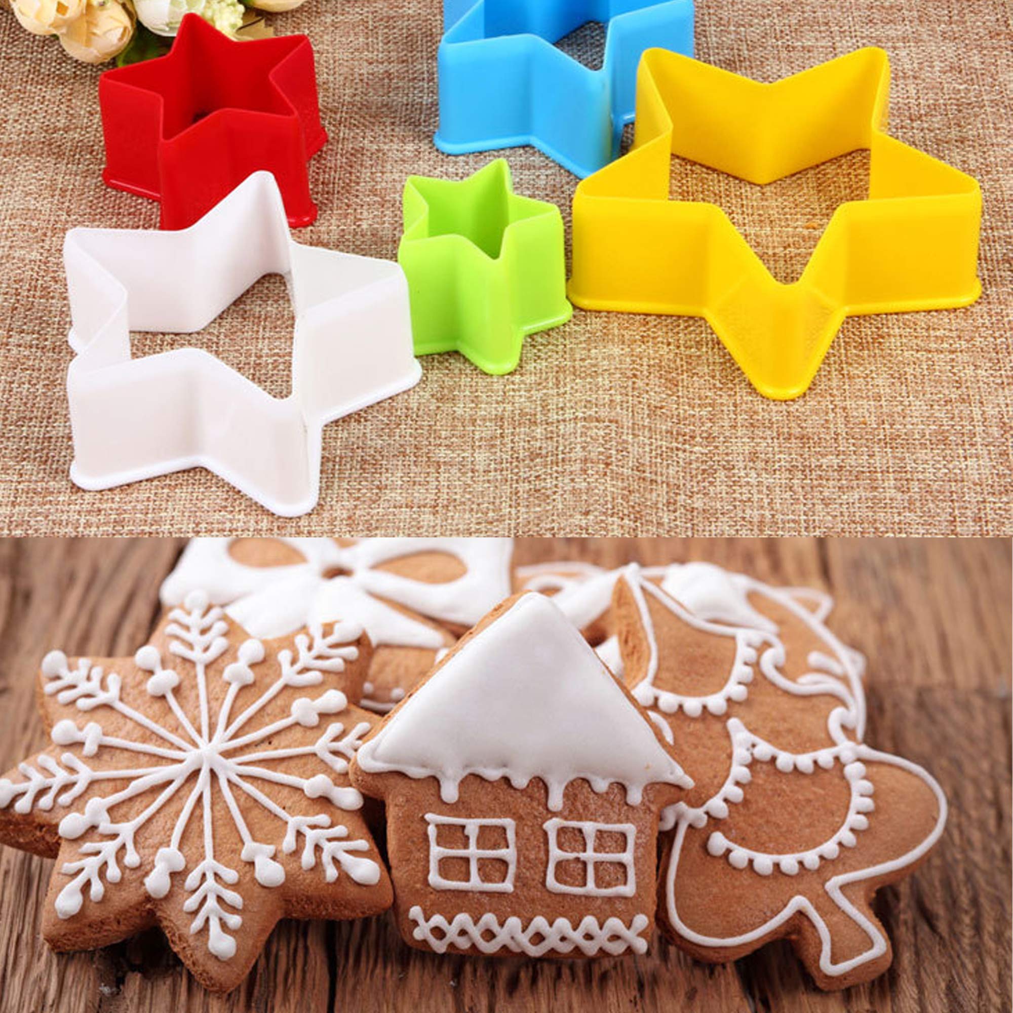 25 Pcs Cookie Cutter Set Multi-Size Sandwich Fondant Cake Fruit Vegetable Shapes Cutter Set