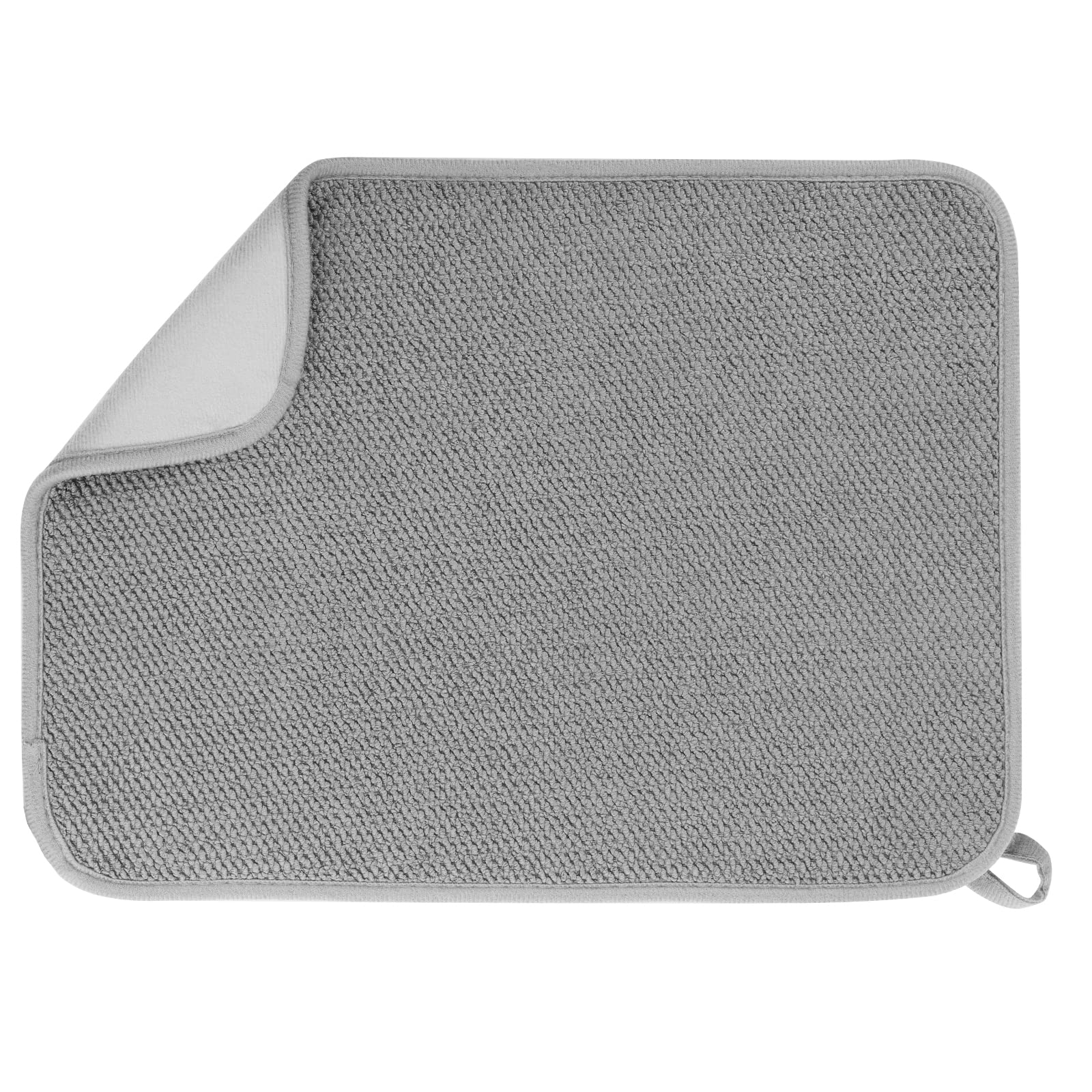 Geeric Microfiber Dish Drying Mat, Super Absorbent Kitchen Dish Drying Pad, Reversible For Countertop, 12*16 Inch Gray