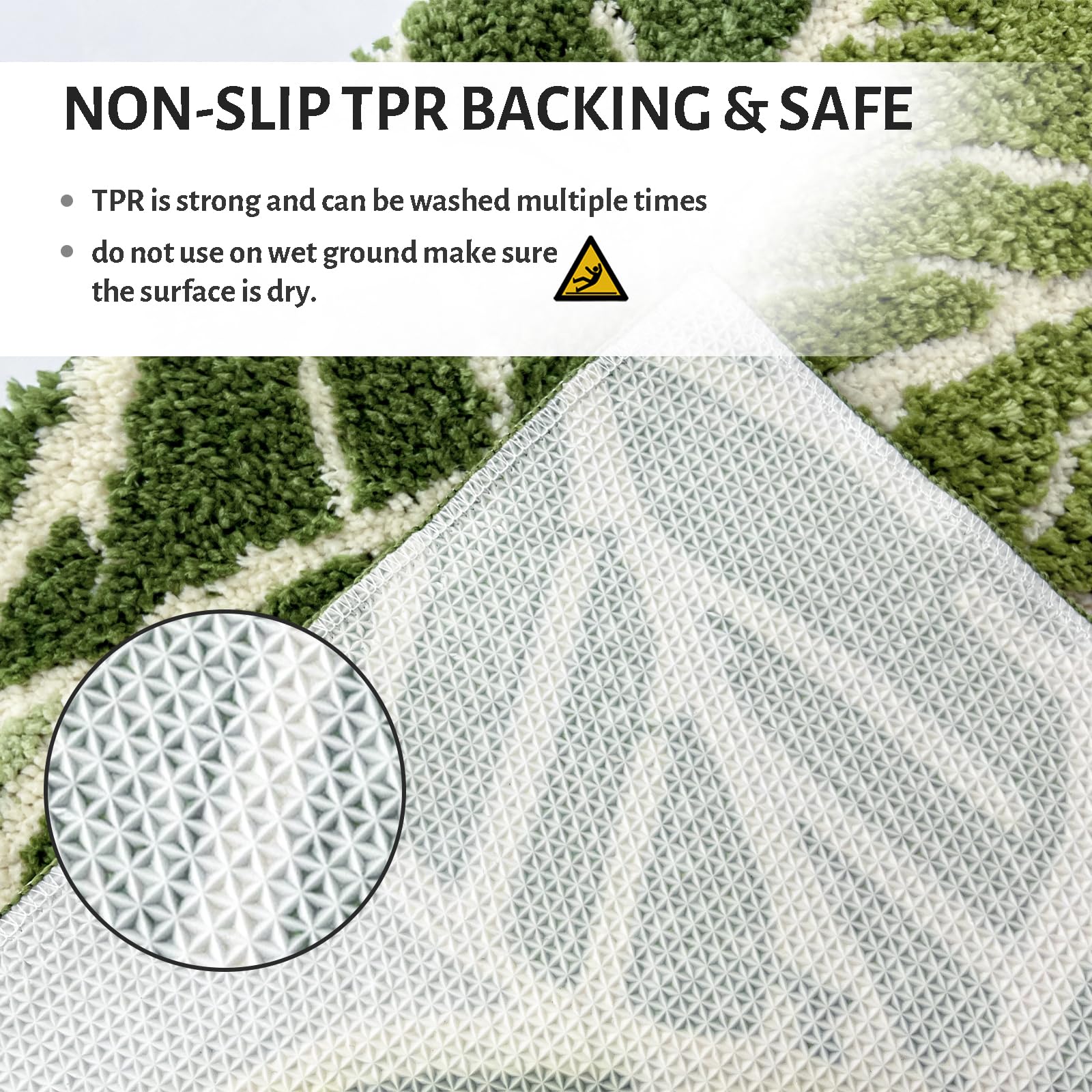 Witzest Sage Green Plant Non Slip Bathroom Rugs Cute Monstera Leaf Absorbent Bath Mat Funny Botanical Floor Bathmat Washable Sma
