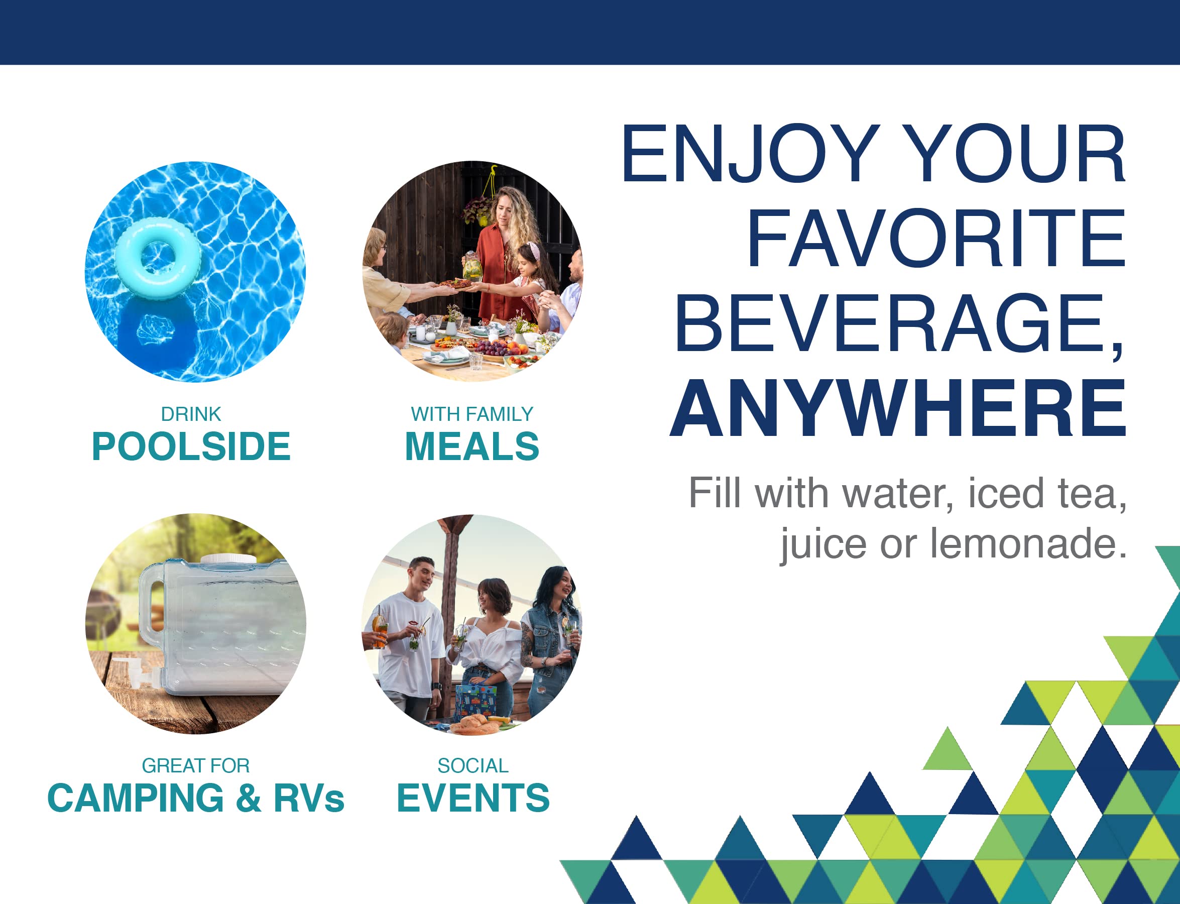 Arrow Home Products Slimline Drink Dispenser For Fridge, 1.25 Gallons - Plastic Beverage Dispenser With Spigot For Easy Dispensi