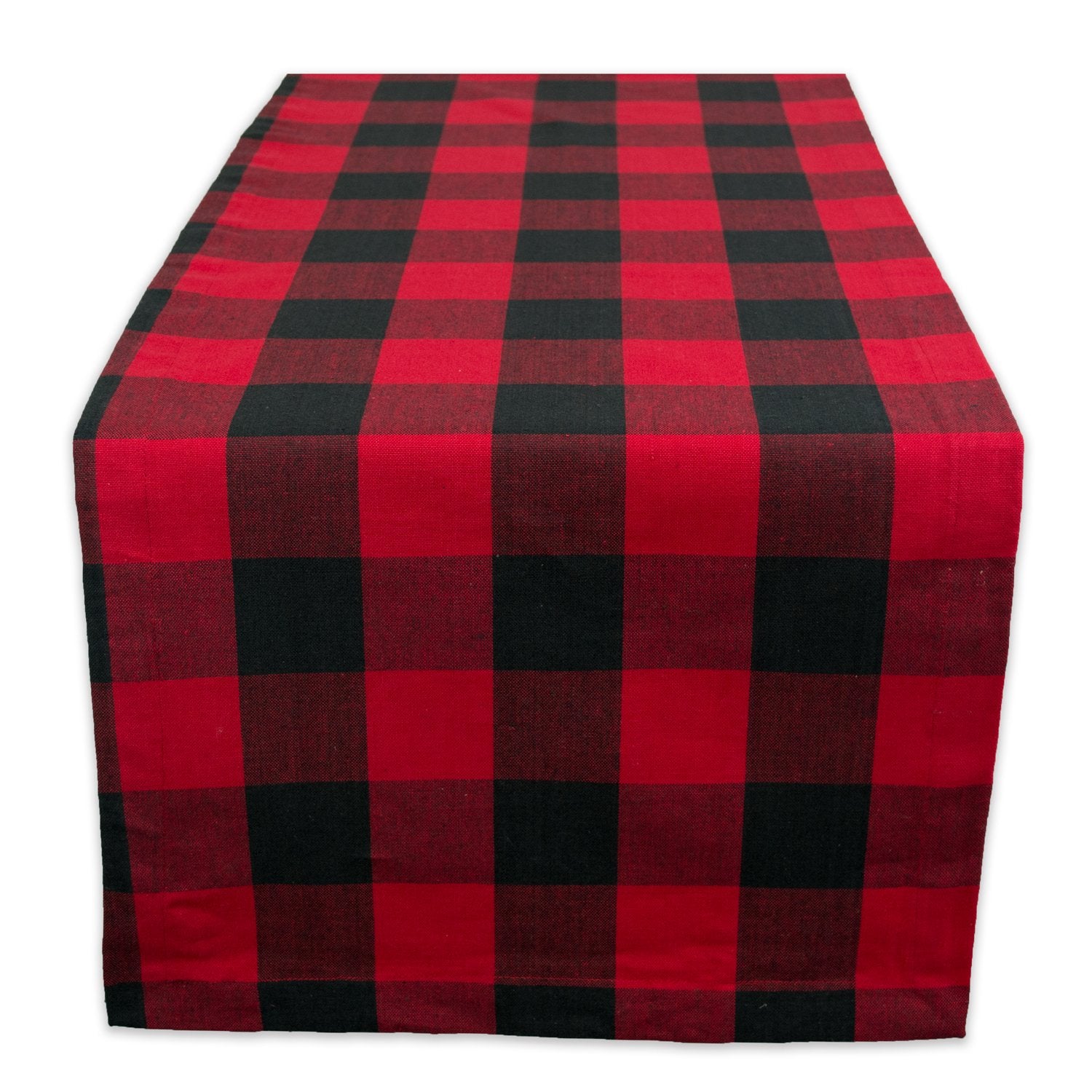 Dii Buffalo Check Collection, Classic Farmhouse Table Runner, 14X108, Red & Black