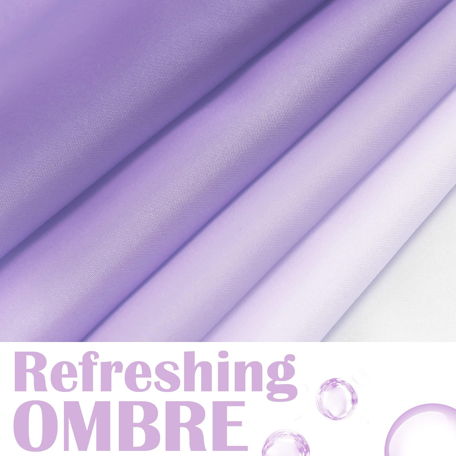 Jinchan Ombre Shower Curtain Lilac For Bathroom Waterproof Gradual Color Design Fabric Shower Curtain Hooks Included With Rings