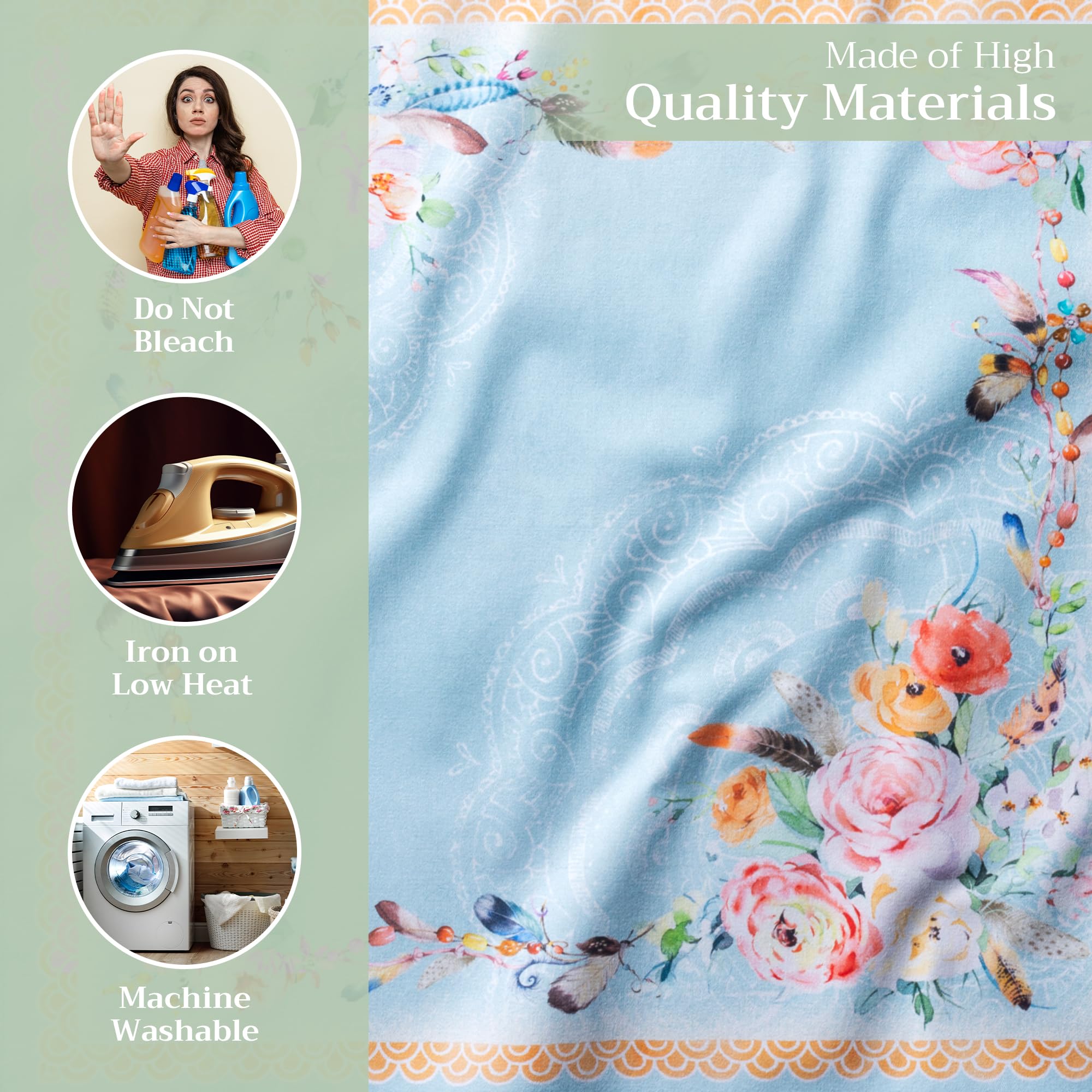 Maison D ' Hermine Napkin 100% Cotton Set Of 4 Decorative Washable Table Cloth Napkins, Dining, Home, Wedding, Banquet, Ibiza -