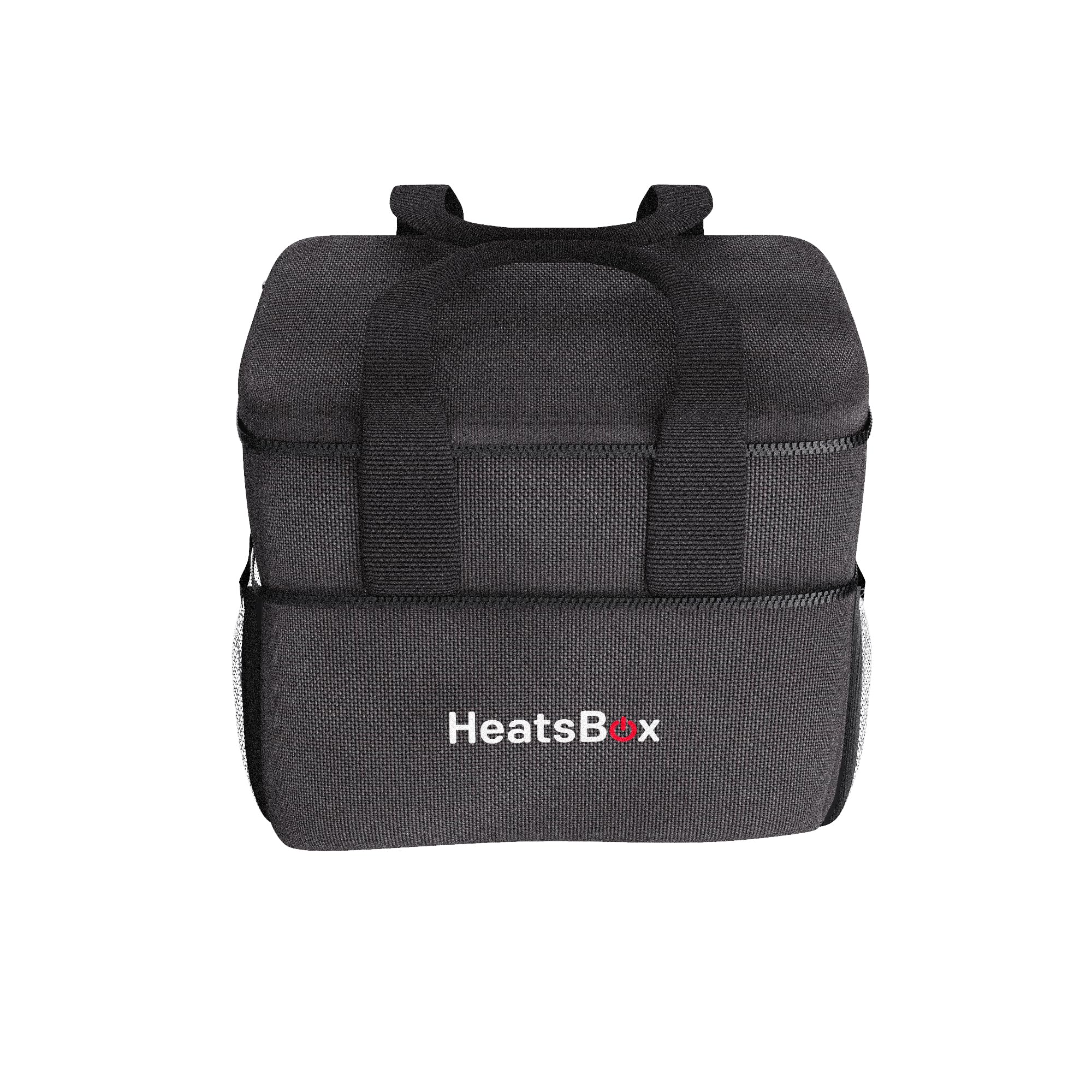 HeatsBox Insulated Food Carrier Bag  Keep Your Meals Cold and Ready to Heat  Black, 2 Compartments  Carry Bag