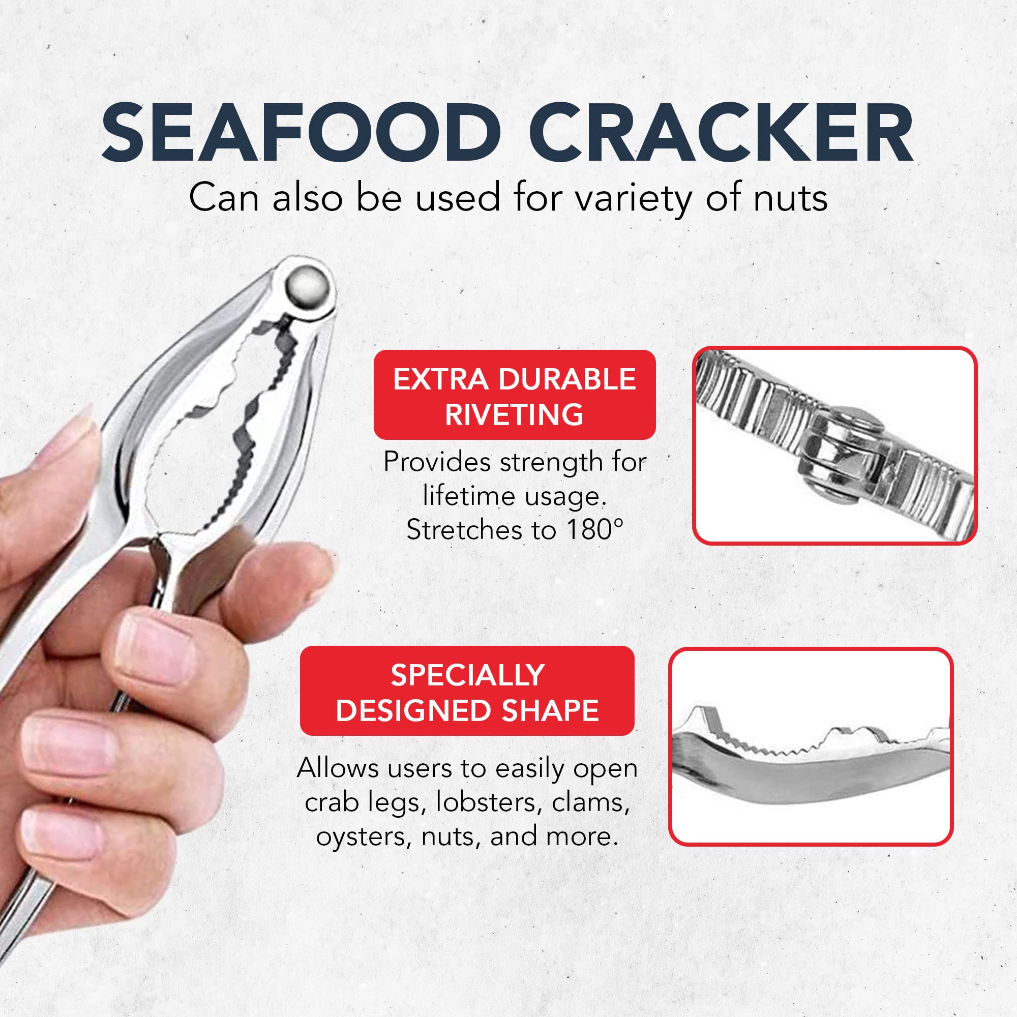 Crab Leg Crackers And Picks, Set Of 4 Easy-To-Use Lobster Crackers & Stainless Steel Lobster Picks, Crab Crackers And Tools, Sea