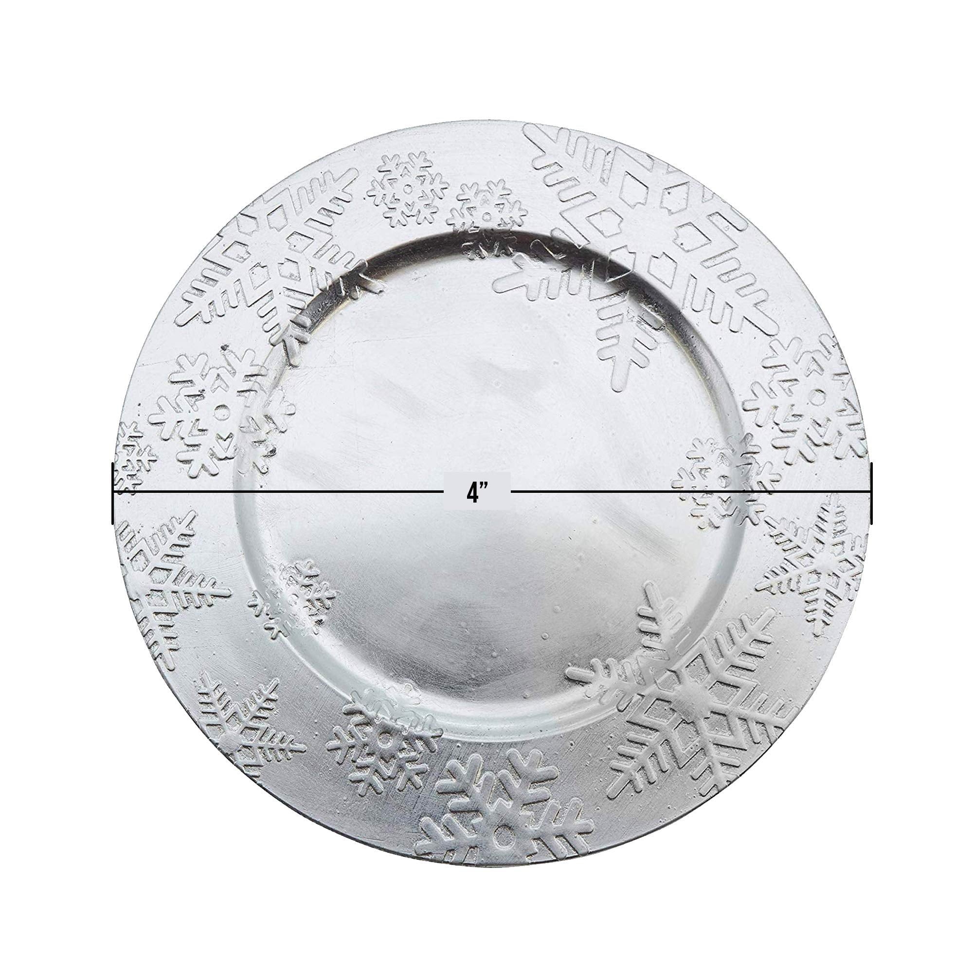 Saro Lifestyle Ch332.S13R Sousplat Collection Snowflake Design Christmas Charger Plate, Silver, 13''