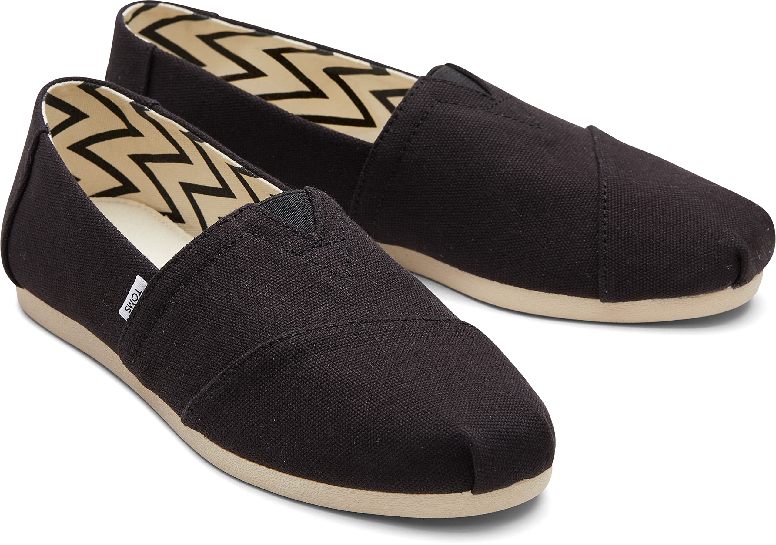 Toms Womens, Alpargata Recycled Slip-On - Wide Width Black 6 W