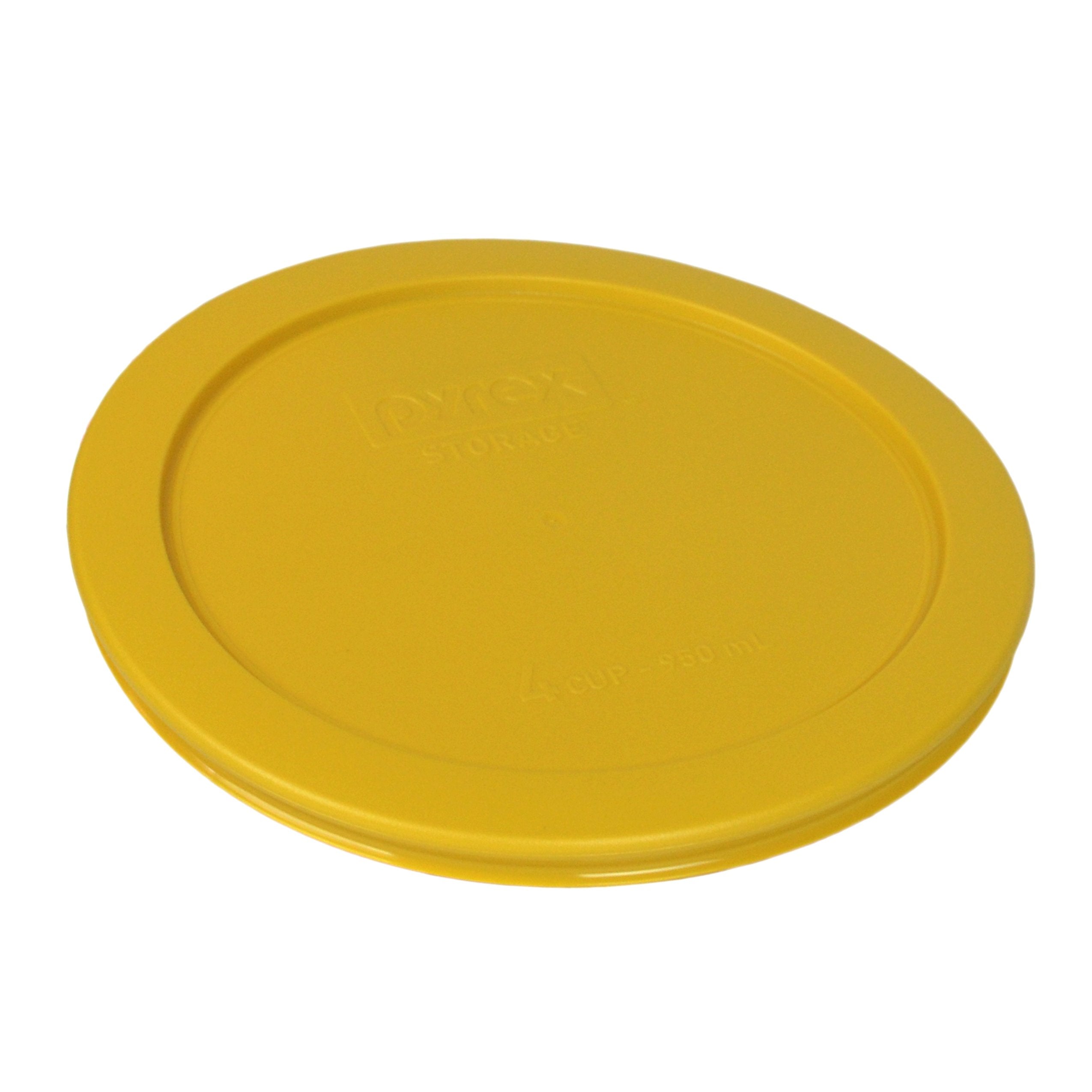 Pyrex 7201-Pc Butter Yellow Round 4 Cup Plastic Storage Lid, Made In Usa