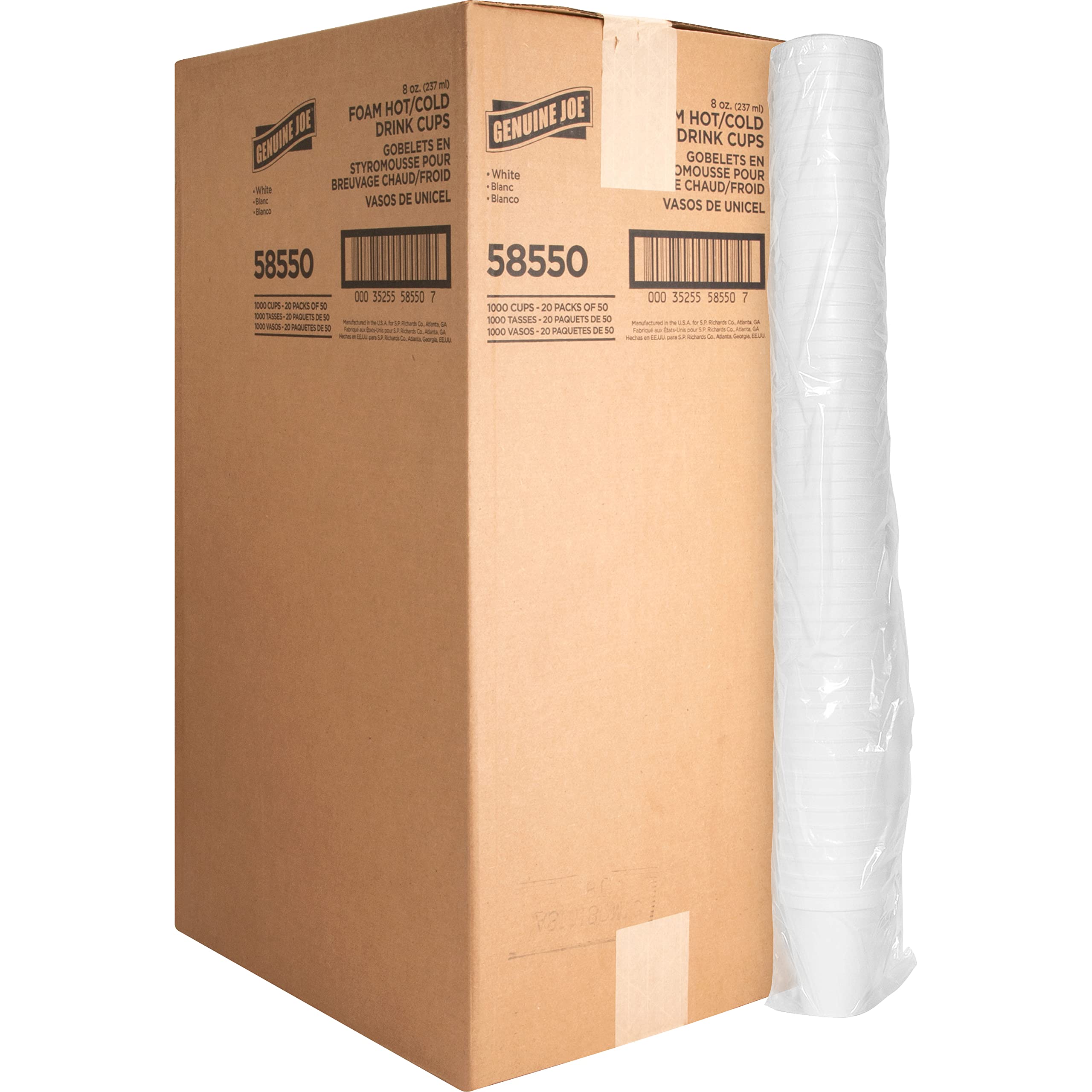 Genuine Joe - Gjo58550 Hot/Cold Foam Cups, 8 Oz