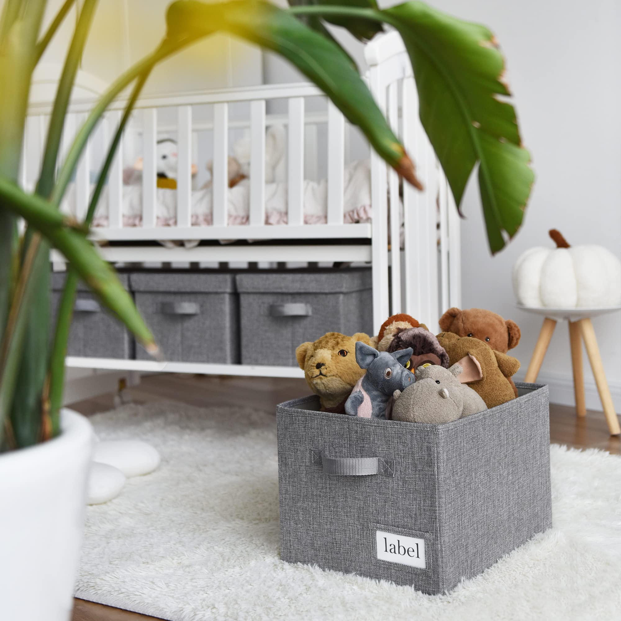 Granny Says Closet Organizers And Storage, Fabric Storage Bins With Label Holder, Shelf Baskets For Organizing Bedroom, Decorati