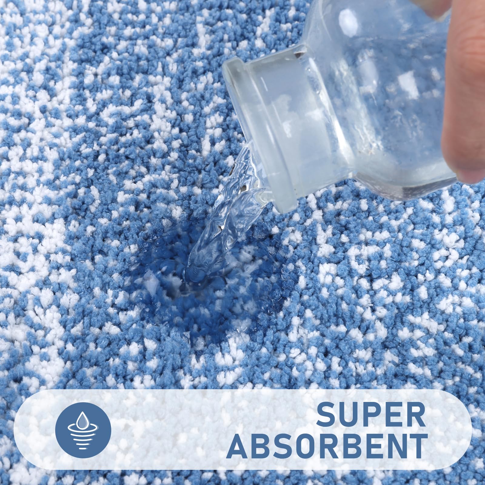 Bsmathom Bathroom Rugs Sets 5 Piece With Toilet Cover, Plush Shaggy Microfiber Bath Mats For Bathroom, Washable Bath Rugs With U