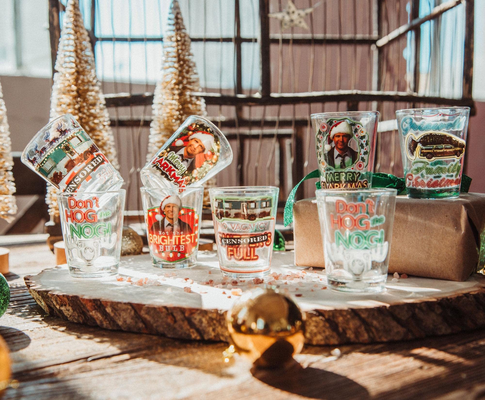 National Lampoons Christmas Vacation 4 Piece Mini Glass Set