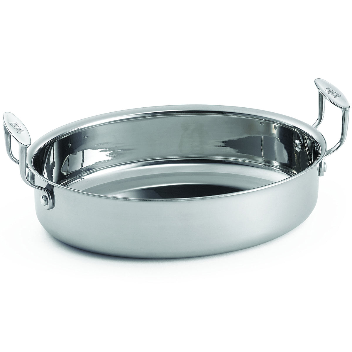 Tablecraft Products Cw2042 Tri-Ply Oval Pan With 2 Handles, 9'' X 12'' X 2'' , 4.75'' Height, 9.5625'' Width, 14.1875'' Length